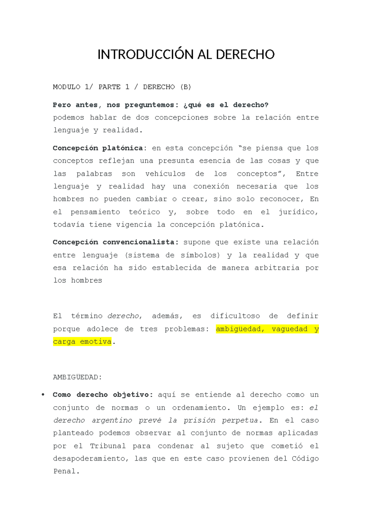 Introducción Al Derecho IntroducciÓn Al Derecho Modulo 1 Parte 1