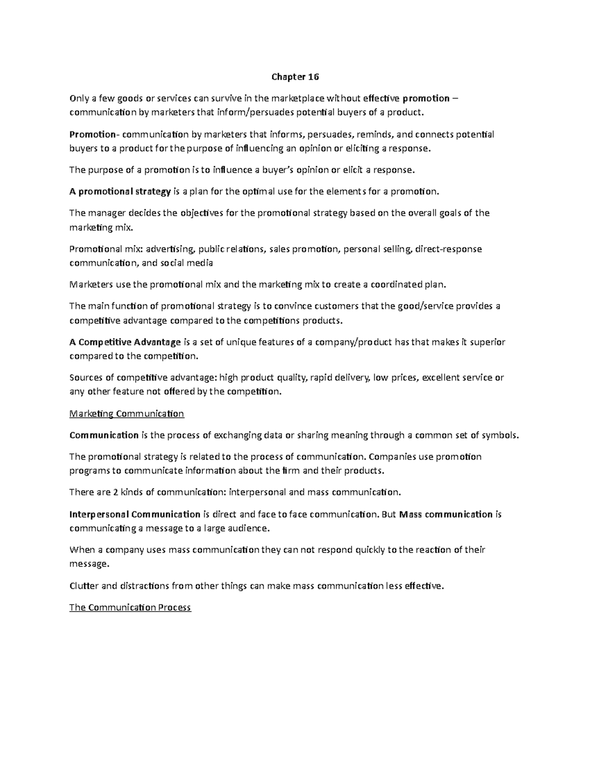 Chapter-16 - Marketing notes - Chapter 16 Only a few goods or services ...