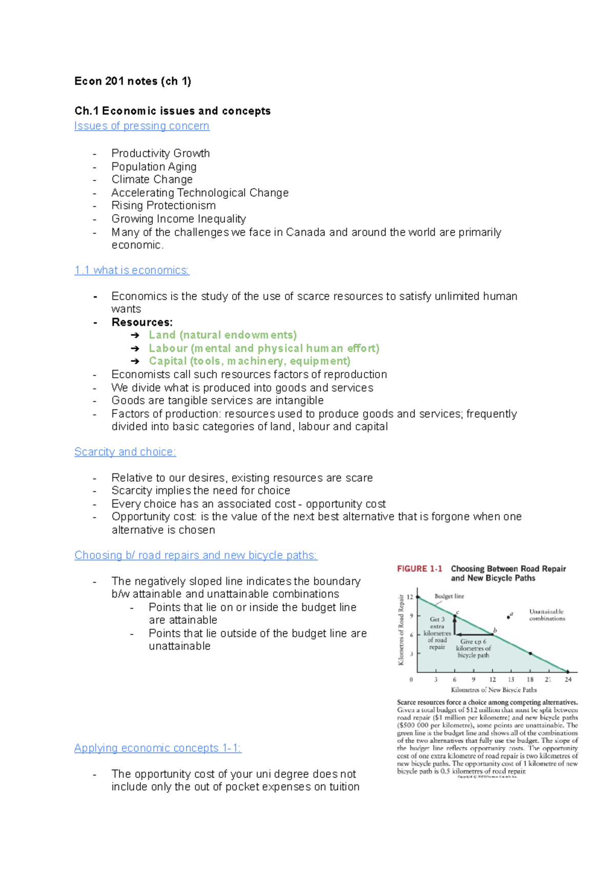Econ 230 chapter 1 notes - Sem 1, 2021 - Econ 201 notes (ch 1) Ch ...