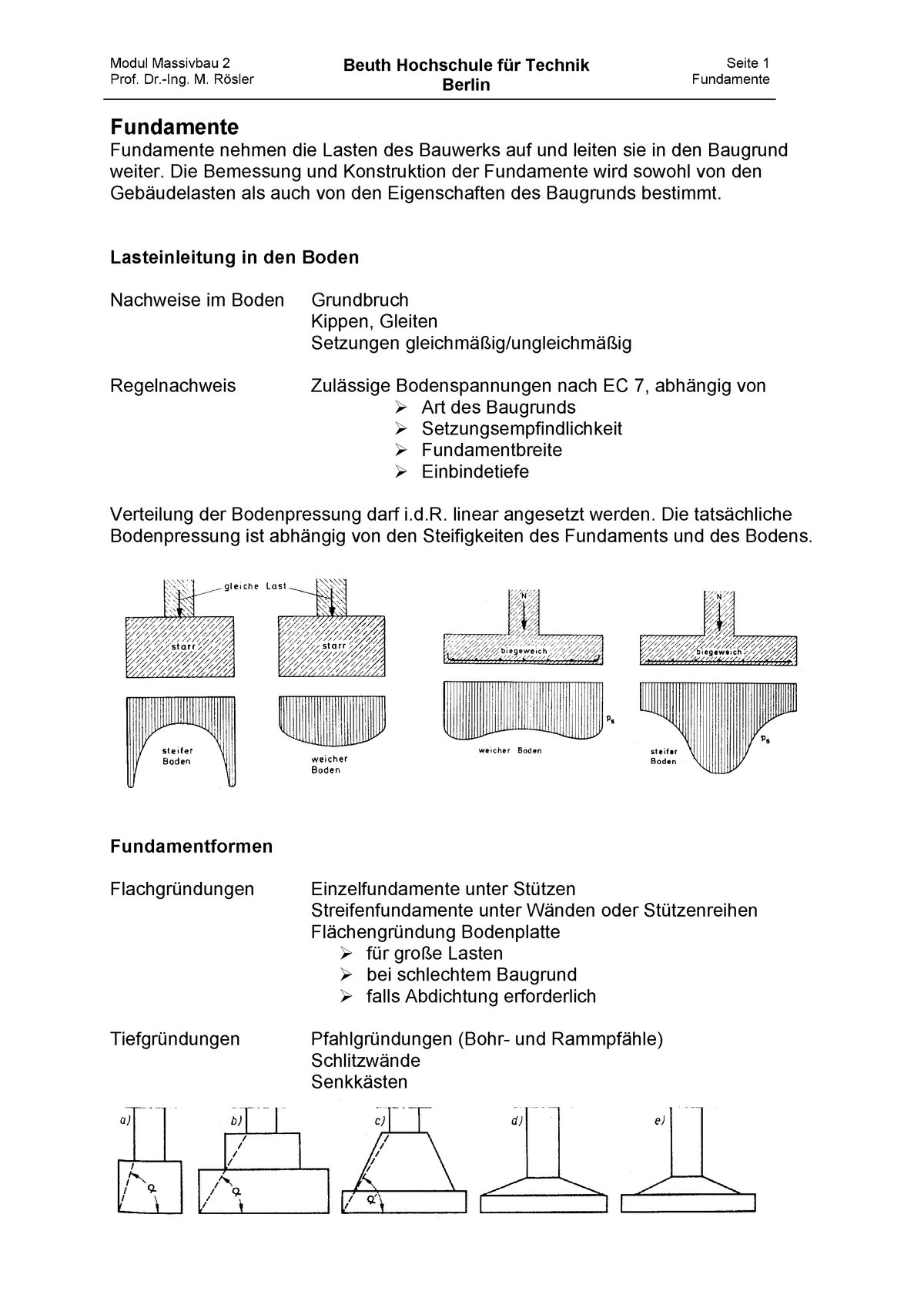 Bodenpressung fundament berechnen