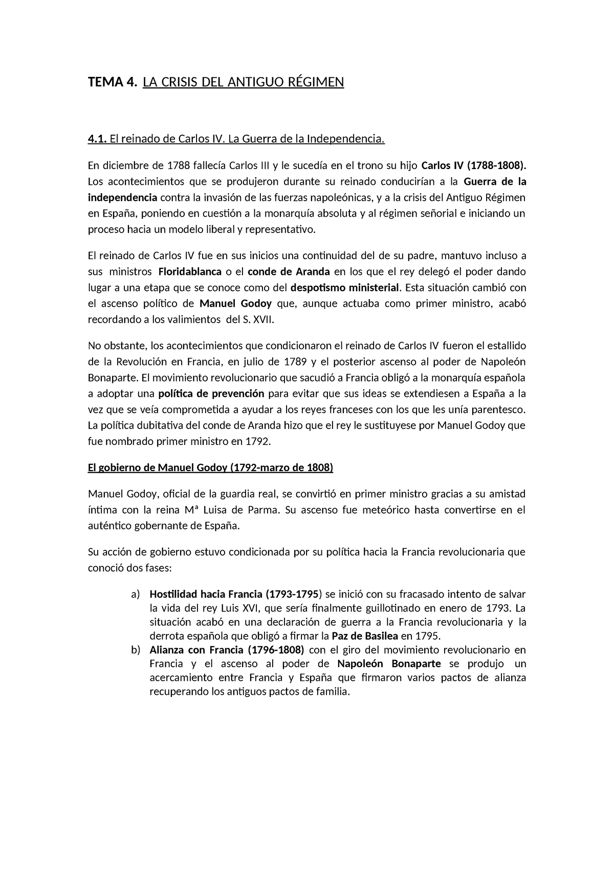 TEMA 4. LA Crisis DEL Antiguo RÉ Gimen (1788-1833) - TEMA 4. LA CRISIS ...