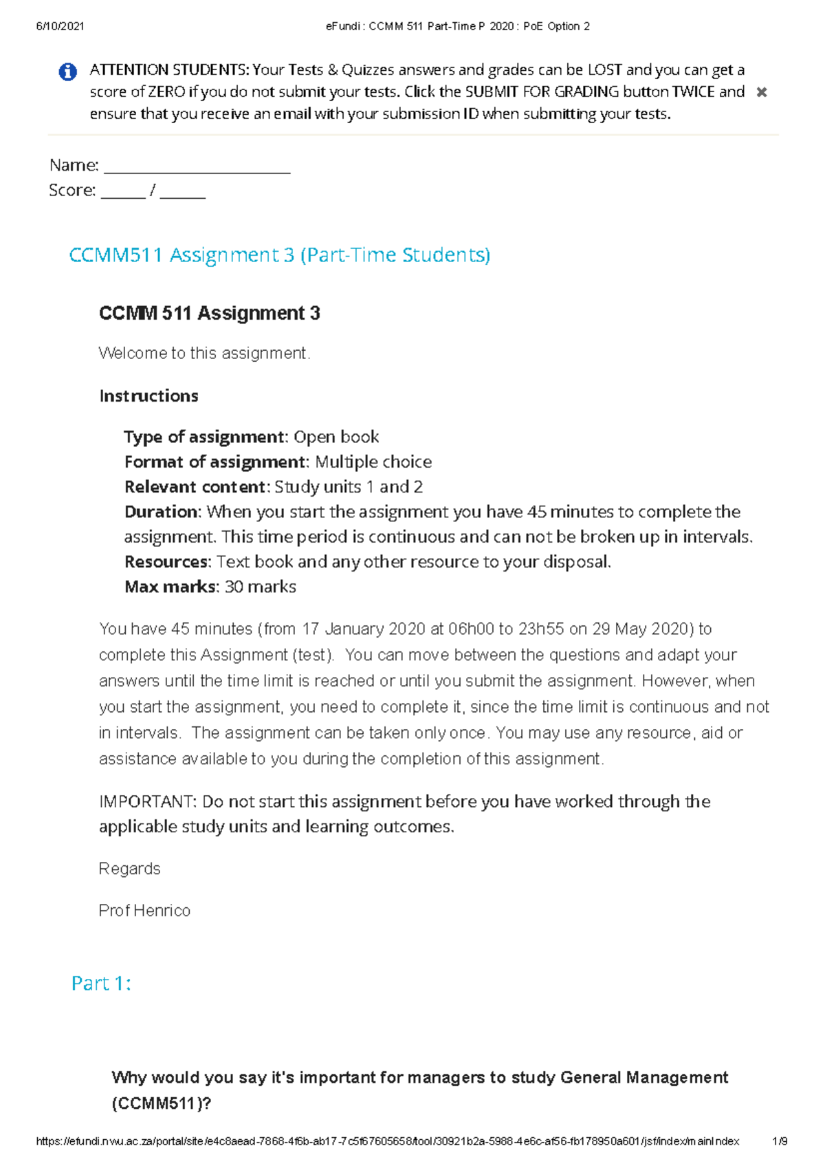 E Fundi-CCMM-511-Part-Time-P-2020-Po E-2 - Name ...