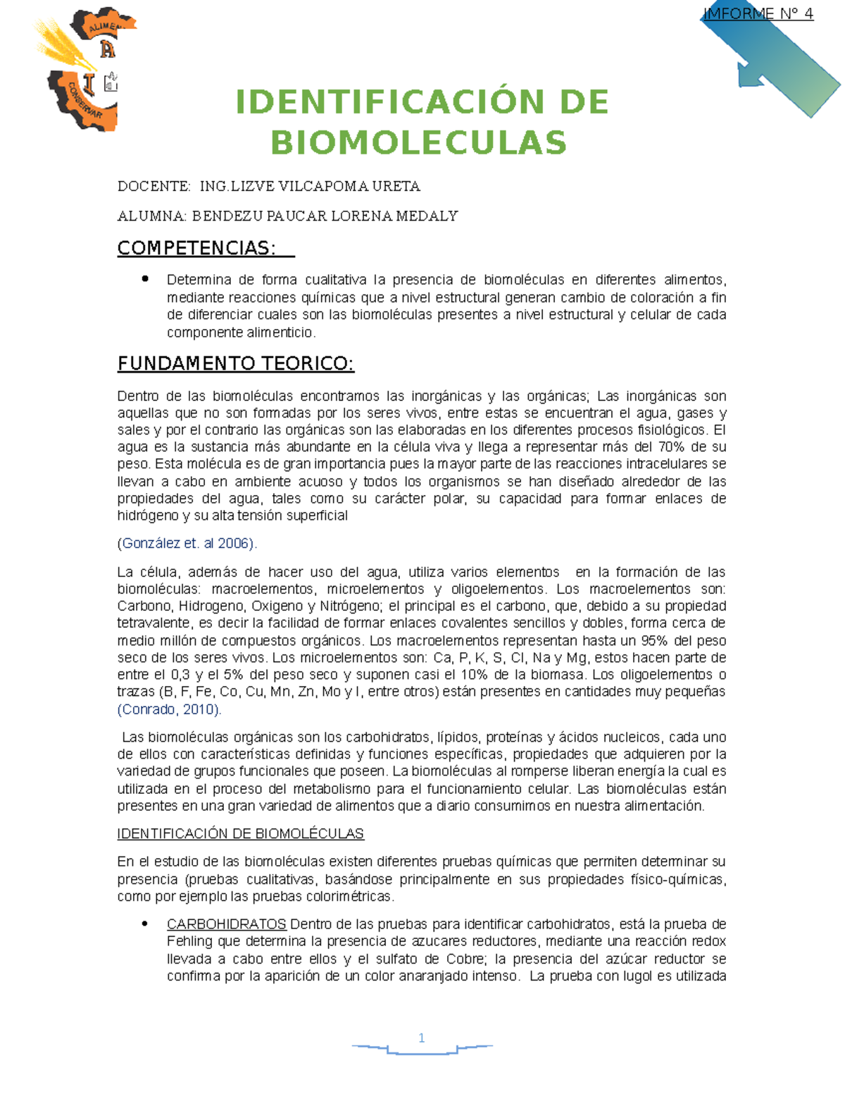 Las Biomoleculas Identificaci N De Biomoleculas Docente Ing