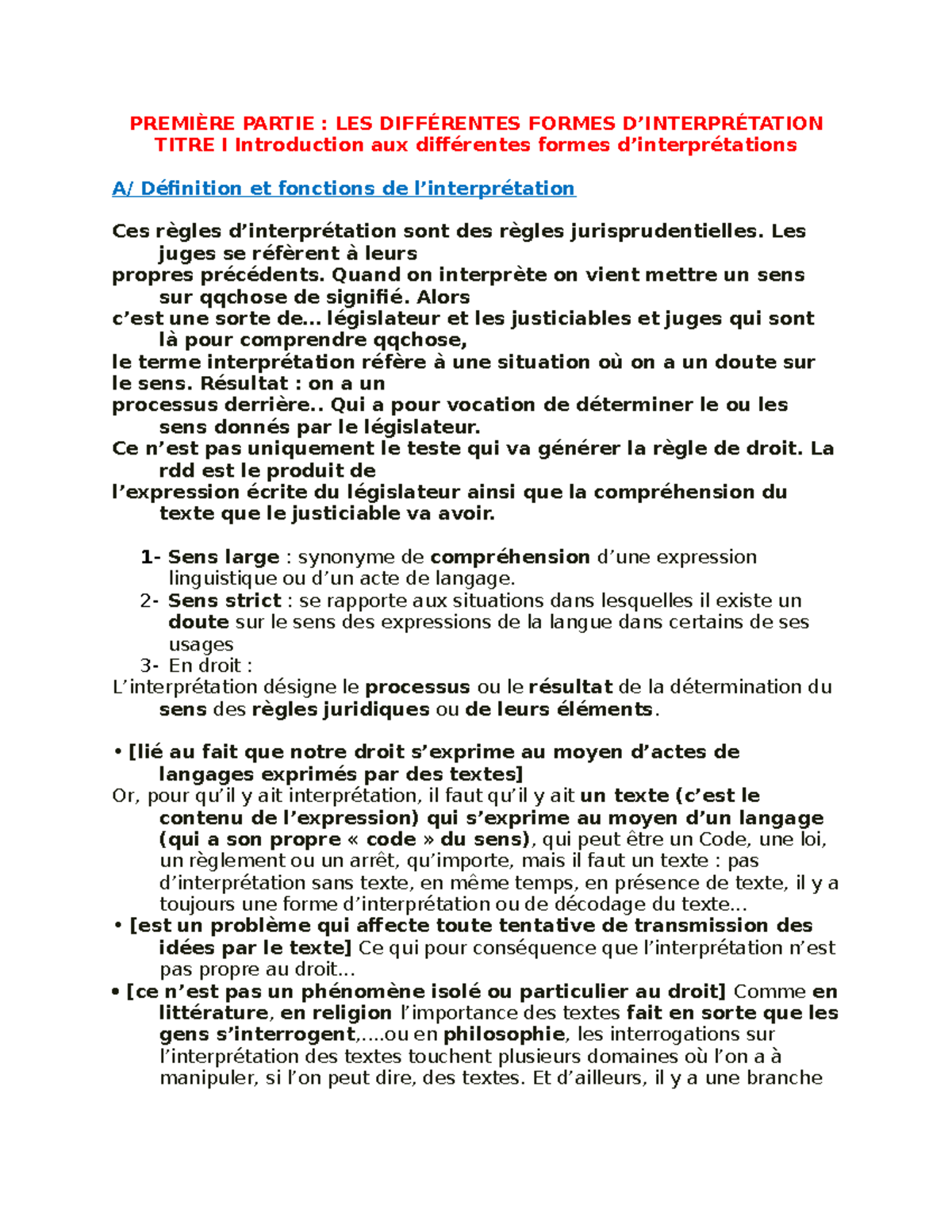 Cours 1 interpretations des lois avec prof. Gilles PREMIÈRE PARTIE