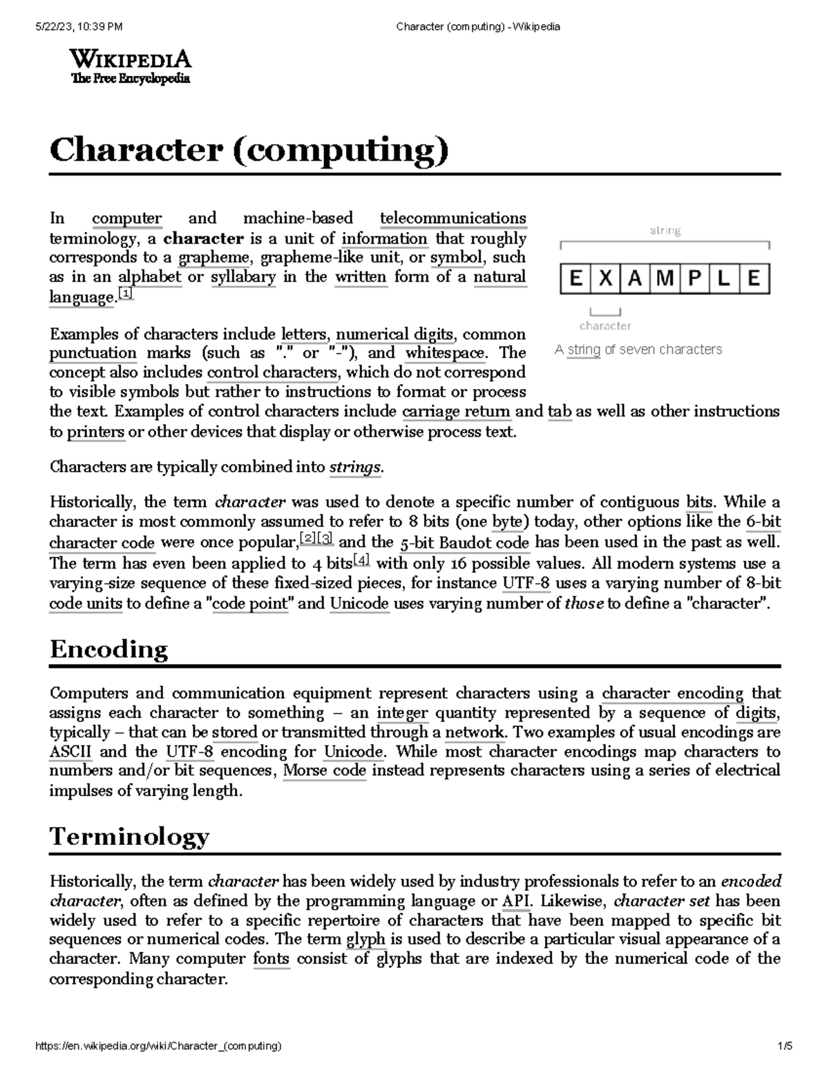 Character (computing) - Wikipedia