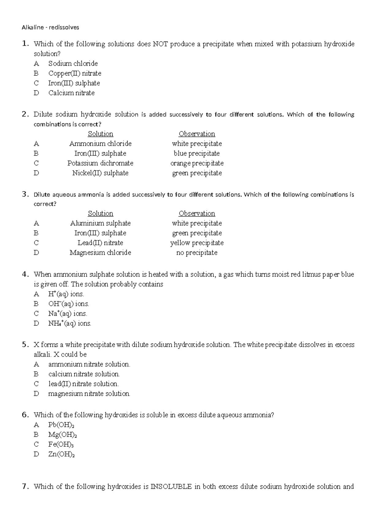 Redissolve-mc - MC for neutralisation - Alkaline - redissolves Which of ...