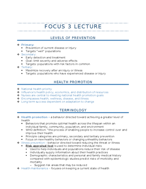 Focus 4 Lecture - Caring and cultural competence - FOCUS 4: LECTURE ...