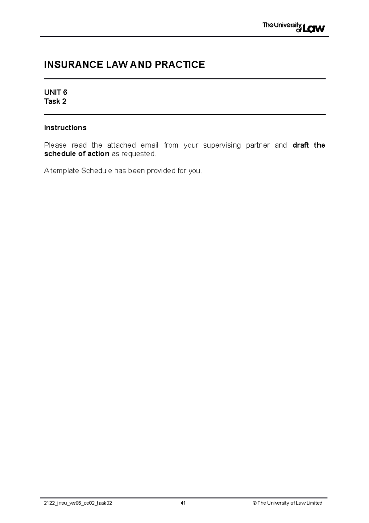 2122 insu ws06 ce02 task02 - INSURANCE LAW AND PRACTICE UNIT 6 Task 2 ...