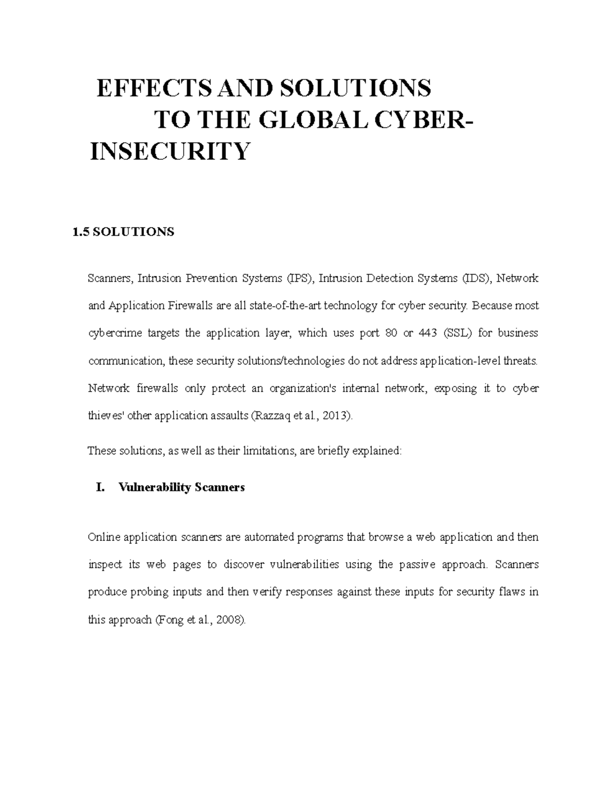 Solutions TO Cyber Crime - EFFECTS AND SOLUTIONS TO THE GLOBAL CYBER ...