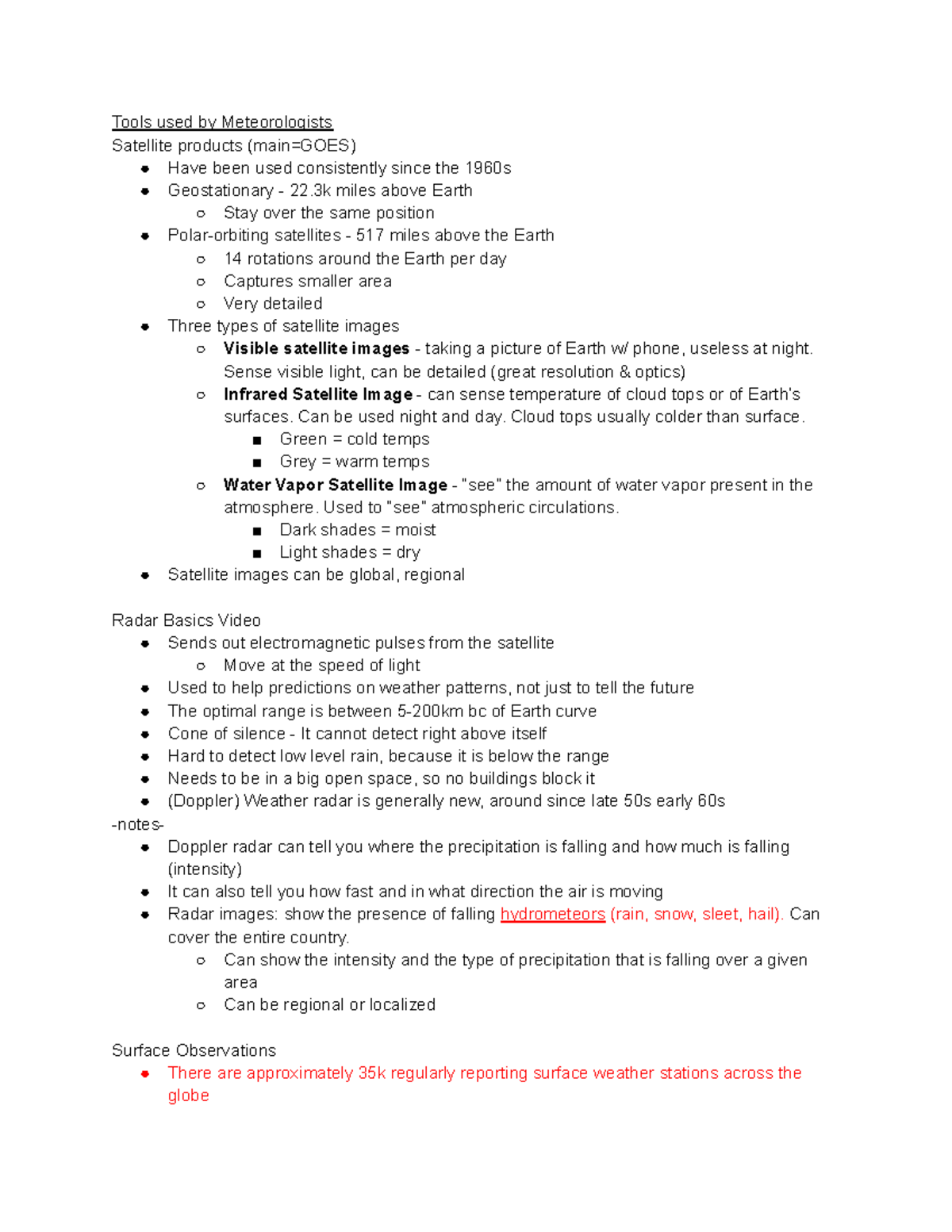Meteorology 101 Module 1 - Tools used by Meteorologists Satellite ...