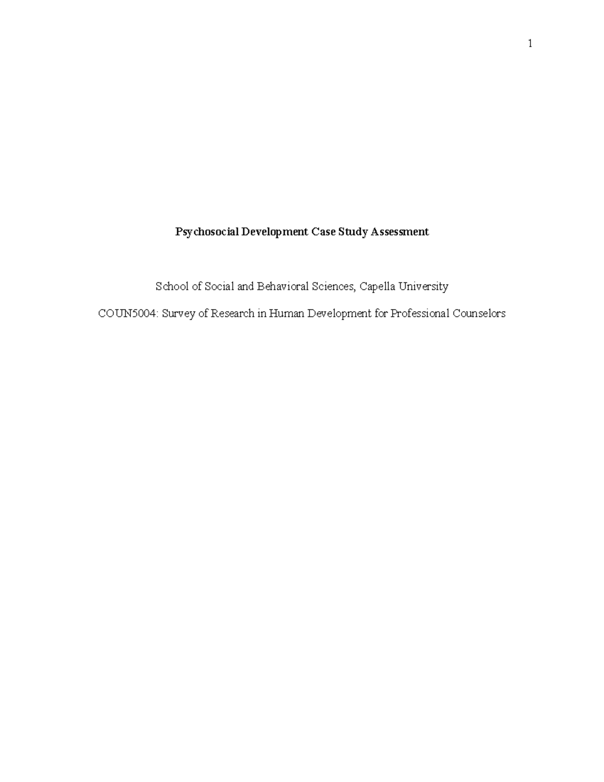 psychosocial development case study assessment