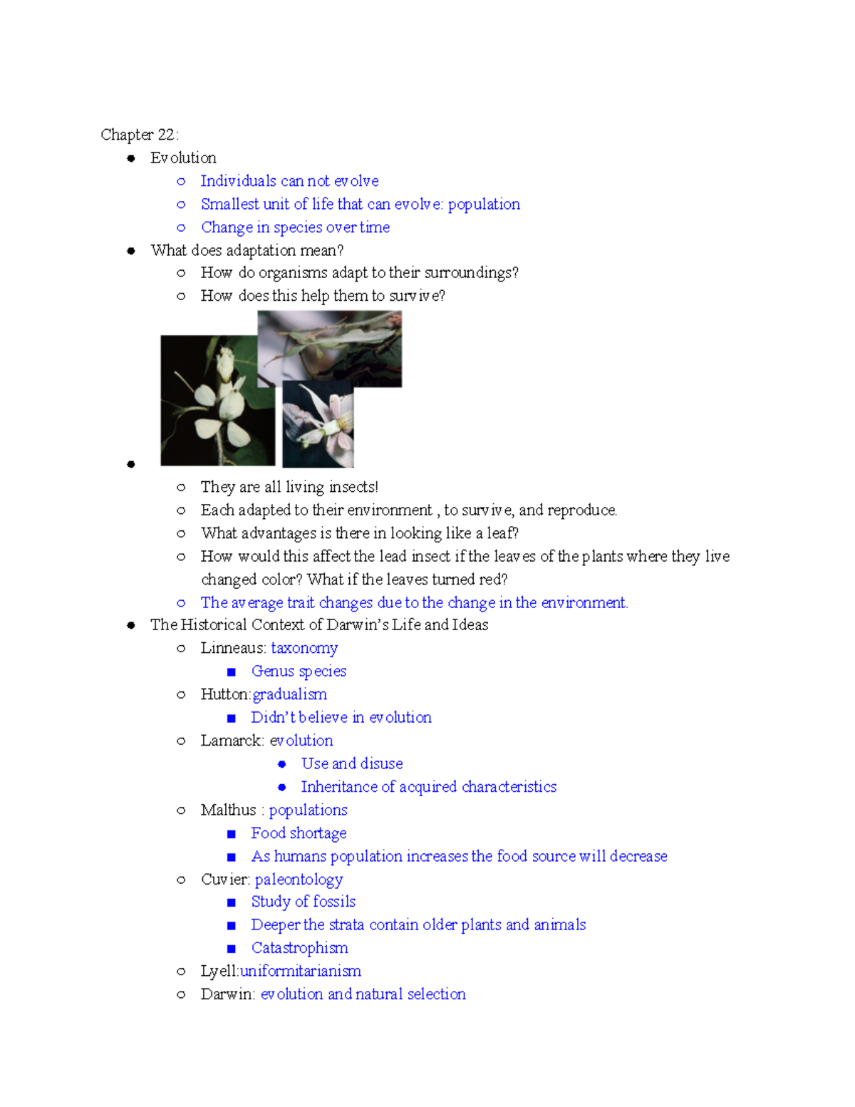 Summarized notes on chapters 1 through 7 for test one - Chapter 22 ...
