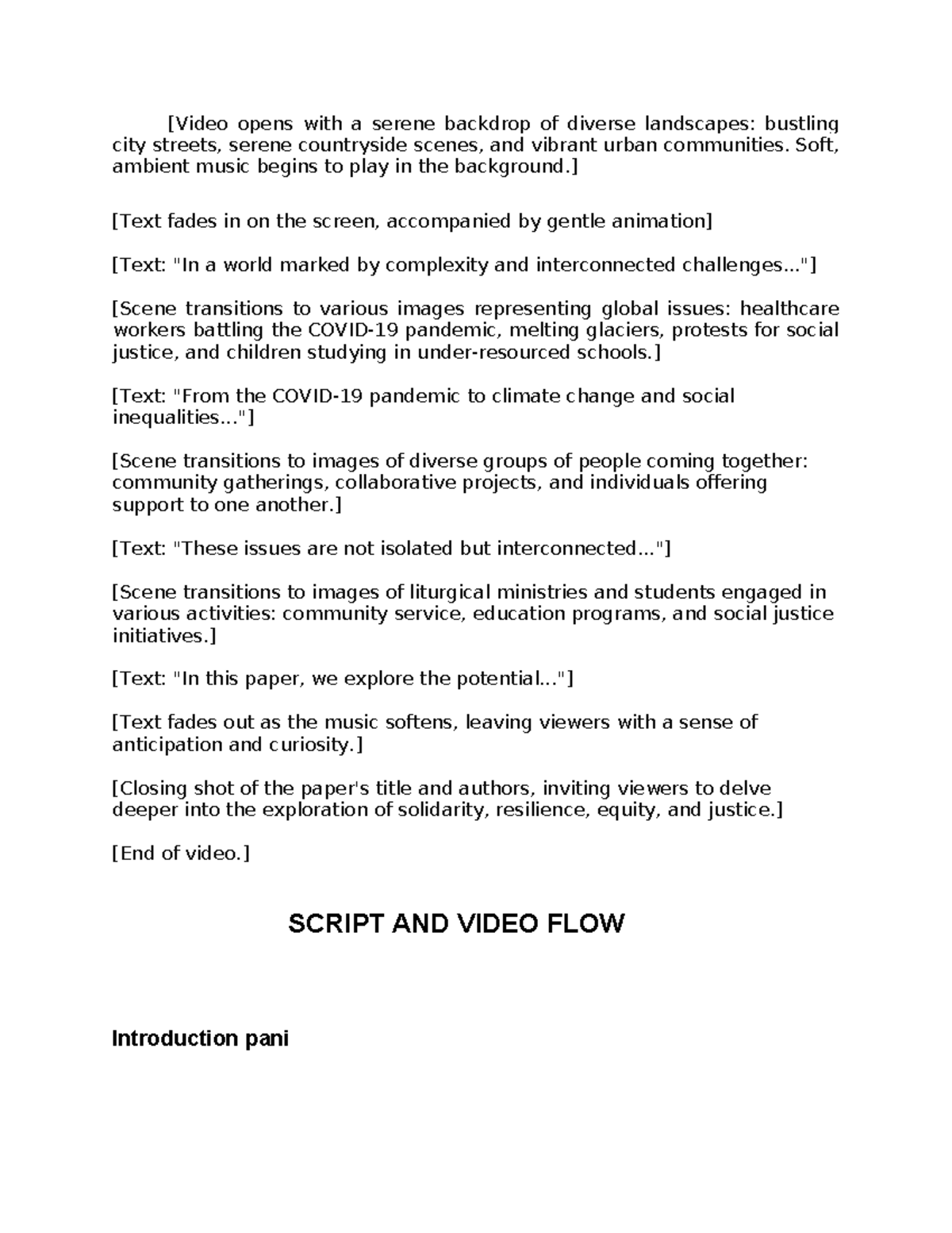 Intro Script FLOW - SCRIPT AND VIDEO FLOW Introduction pani [Video ...