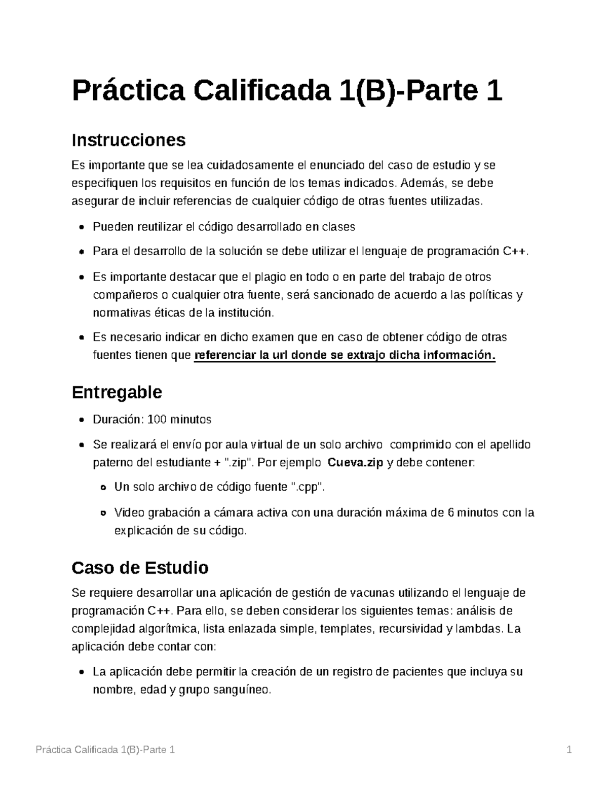 PC 01 - Caso B - Pc Estudia - Práctica Calificada 1(B)-Parte 1 1 ...