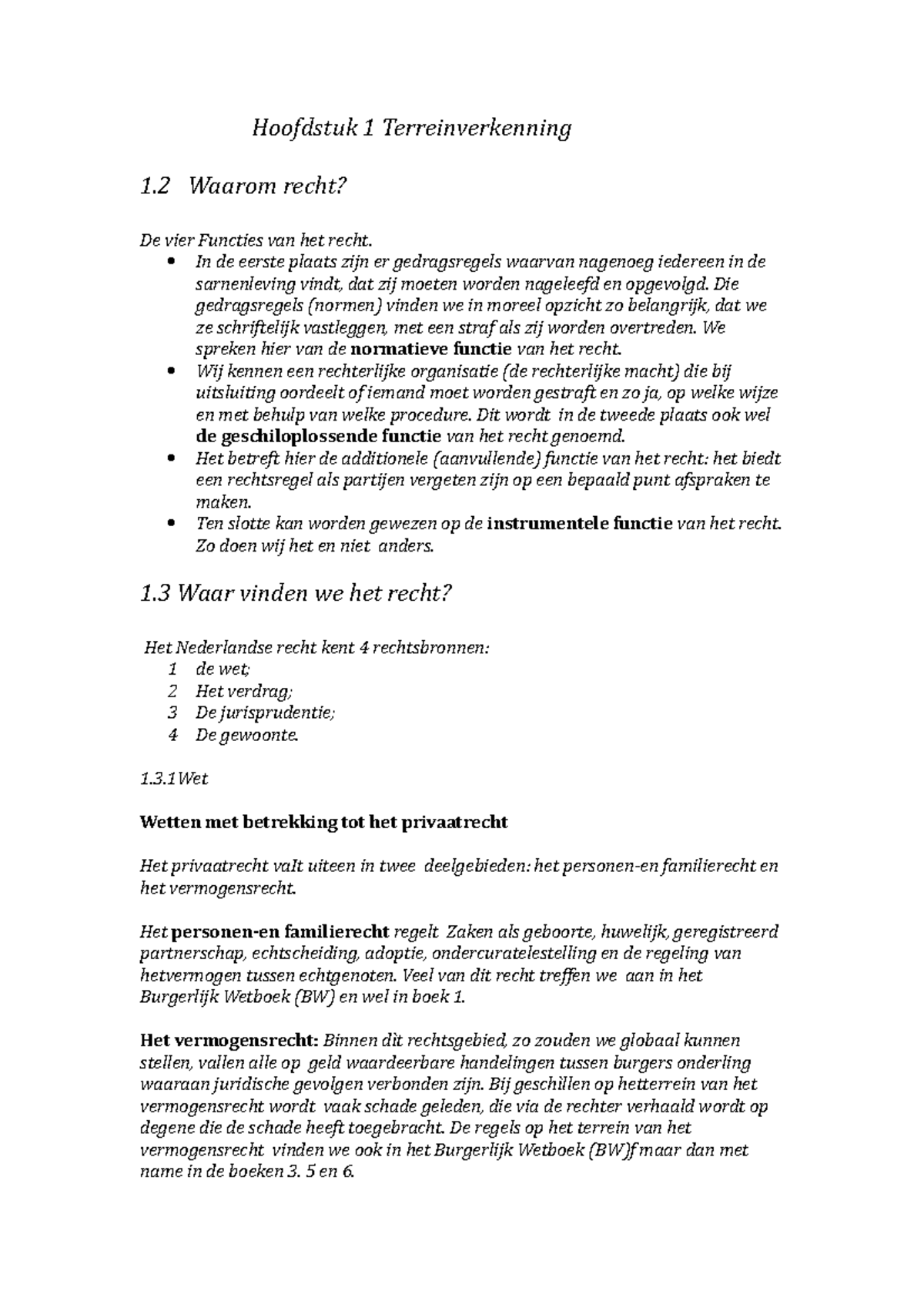 Samenvatting Hoofdlijnen Nederlands Recht Hoofdstuk 1, 9 - 12 ...