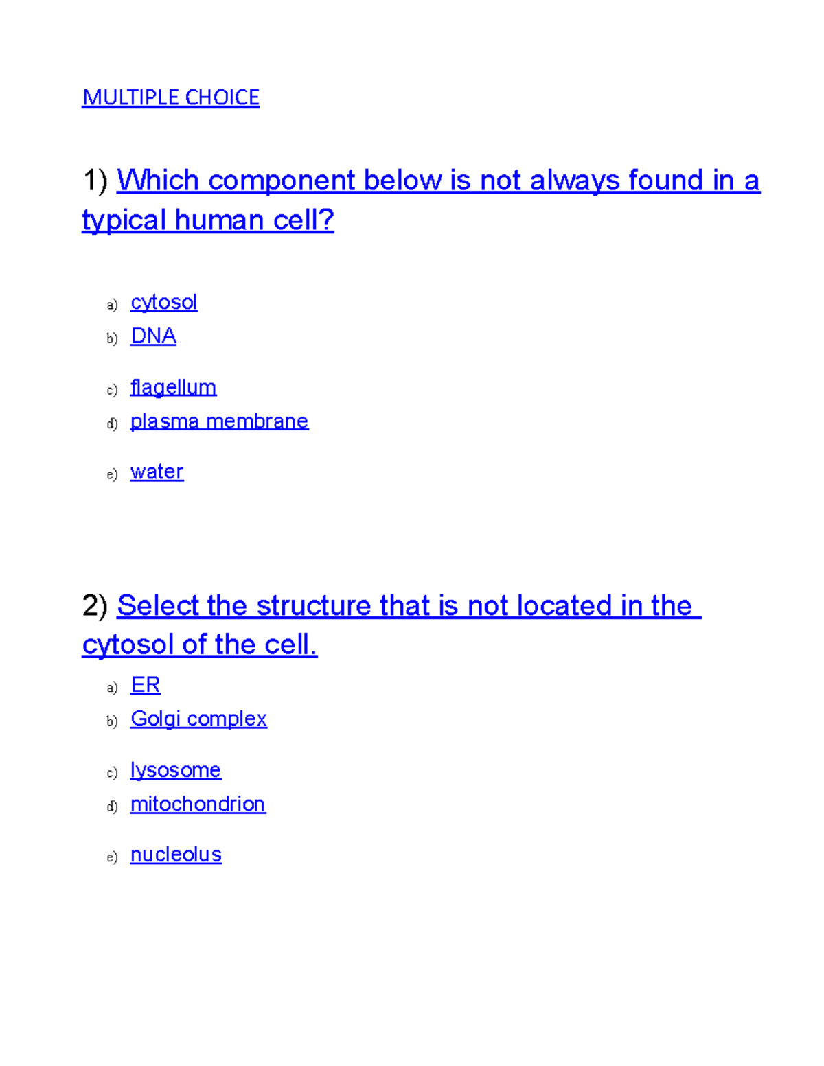 Guyton MCQS - EASY TO LEARN - MULTIPLE CHOICE 1) Which component below ...