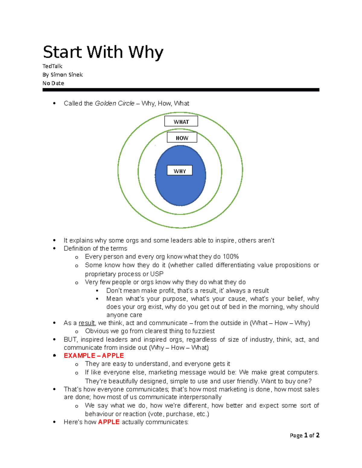 Notes Ted Talk Why Studocu