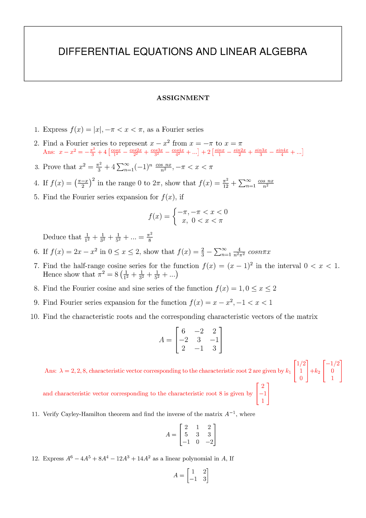 DELA DA1 - Algebra Classwork - MAT2002 (B2+TB2) Applications Of ...