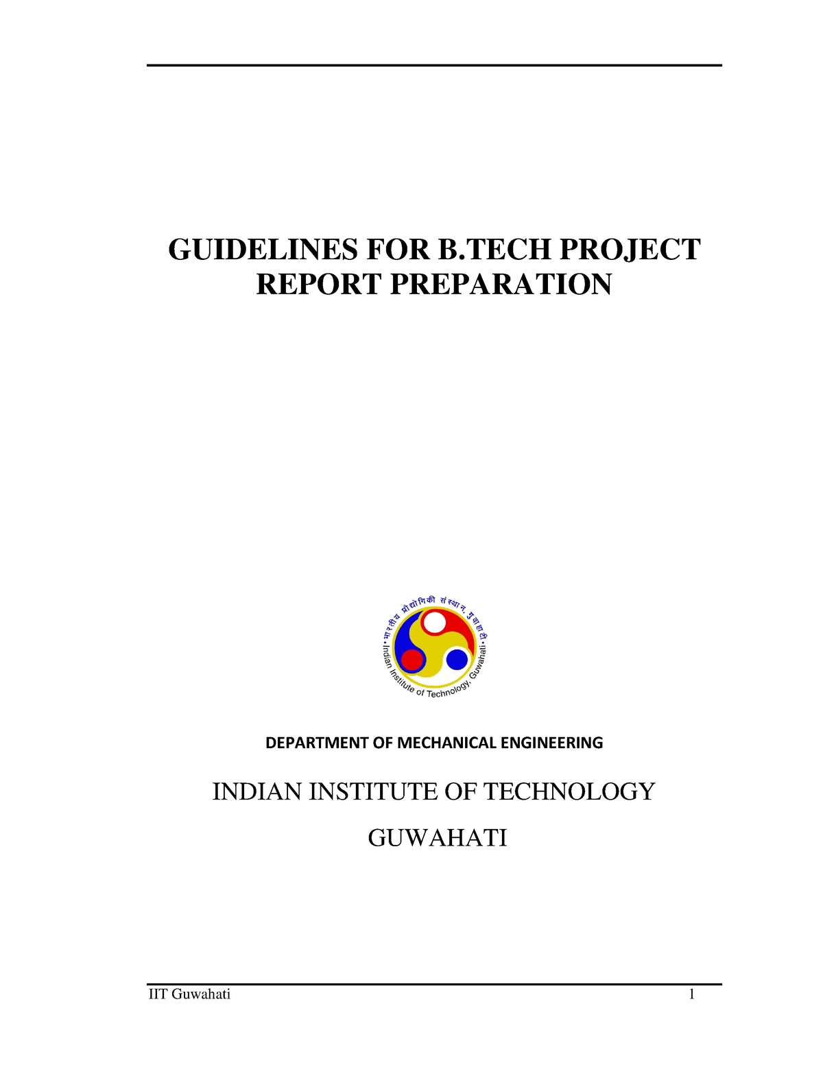 BTP Report Preparation Guidelines - GUIDELINES FOR B PROJECT REPORT ...