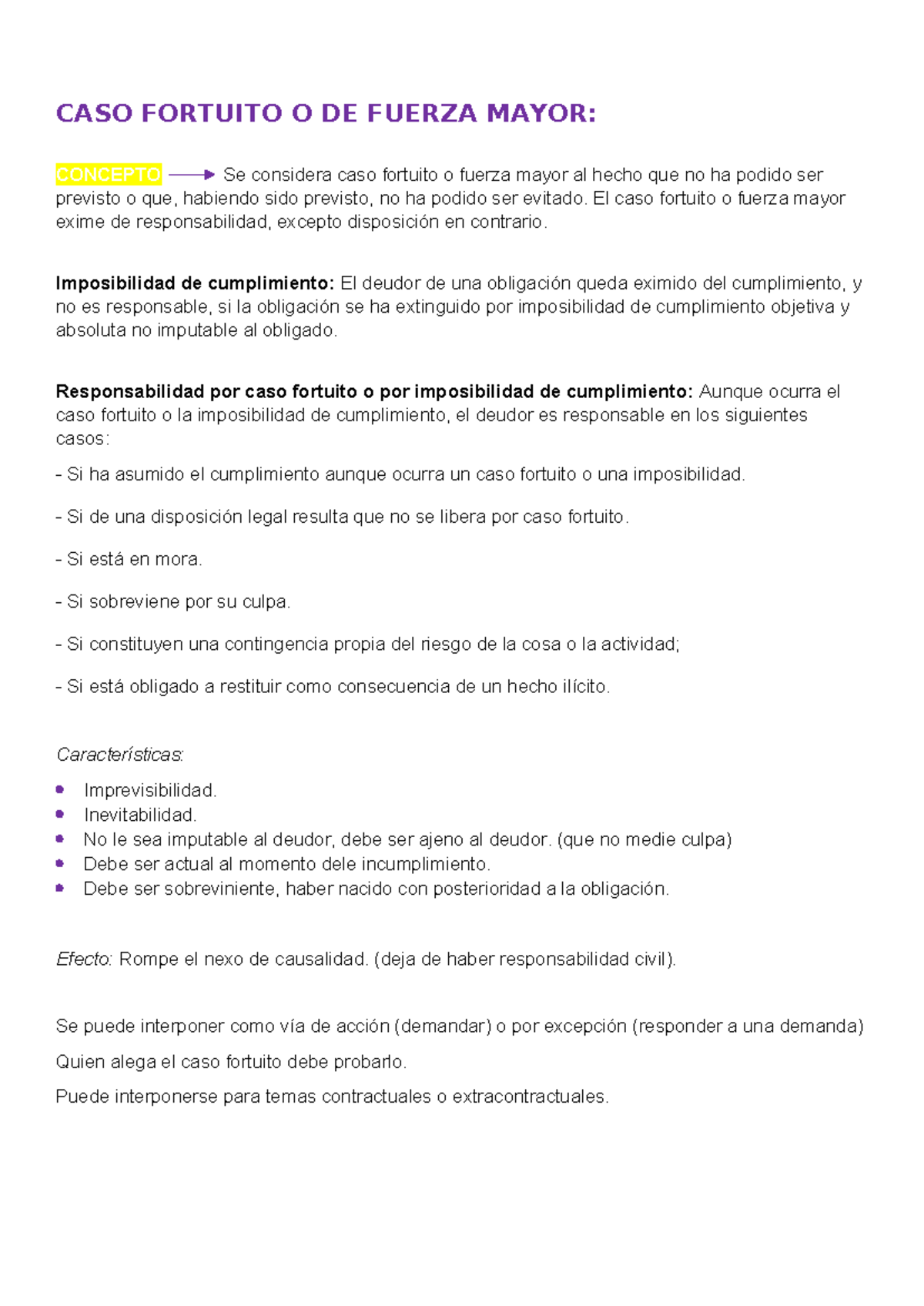 P1 Caso fortuito o de fuerza mayor - CASO FORTUITO O DE FUERZA MAYOR ...