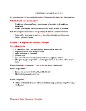 Notes #2 - informatics - Chapter 8: Databases: creating information ...