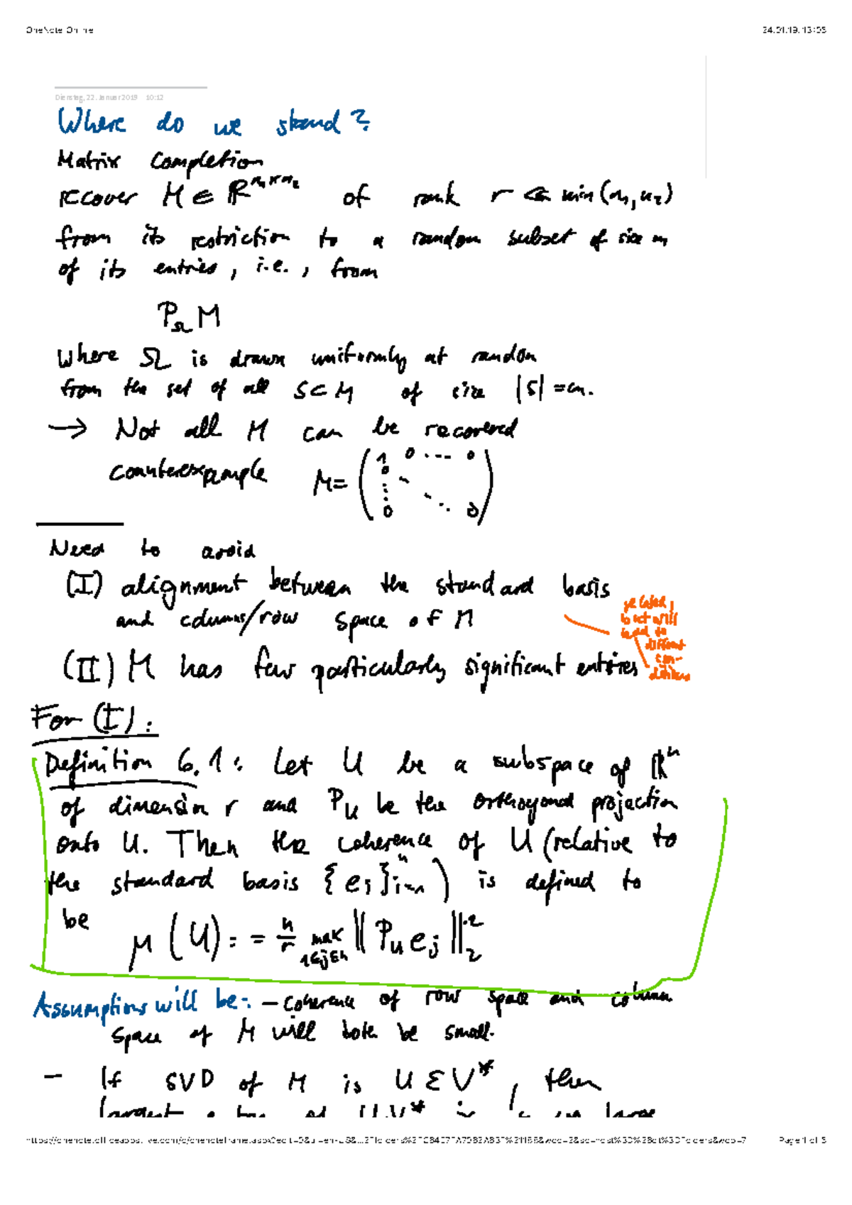 Lecture 12 - OneNote Online 24.01, 13:05 Dienstag, 22. Januar 2019 10: ...