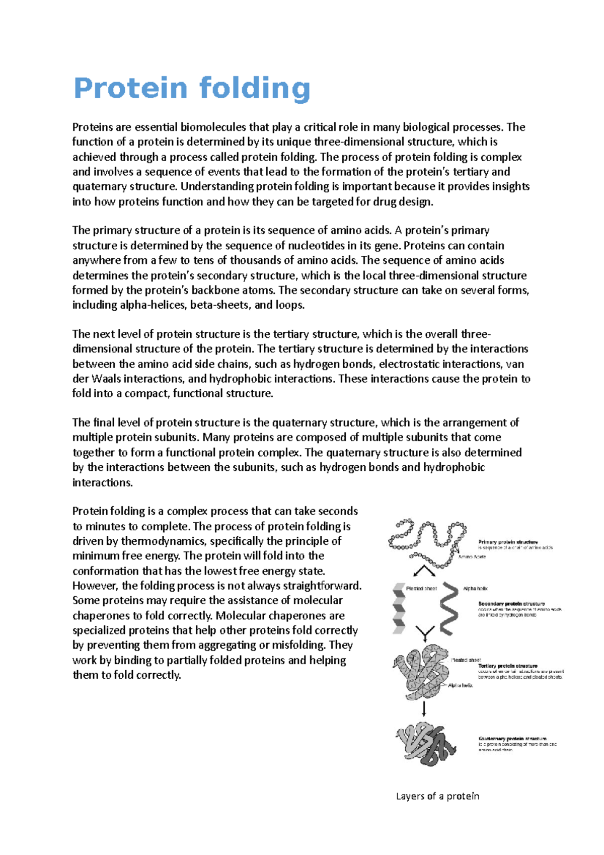 Protein folding Lehninger Principles of Biochemistry Protein