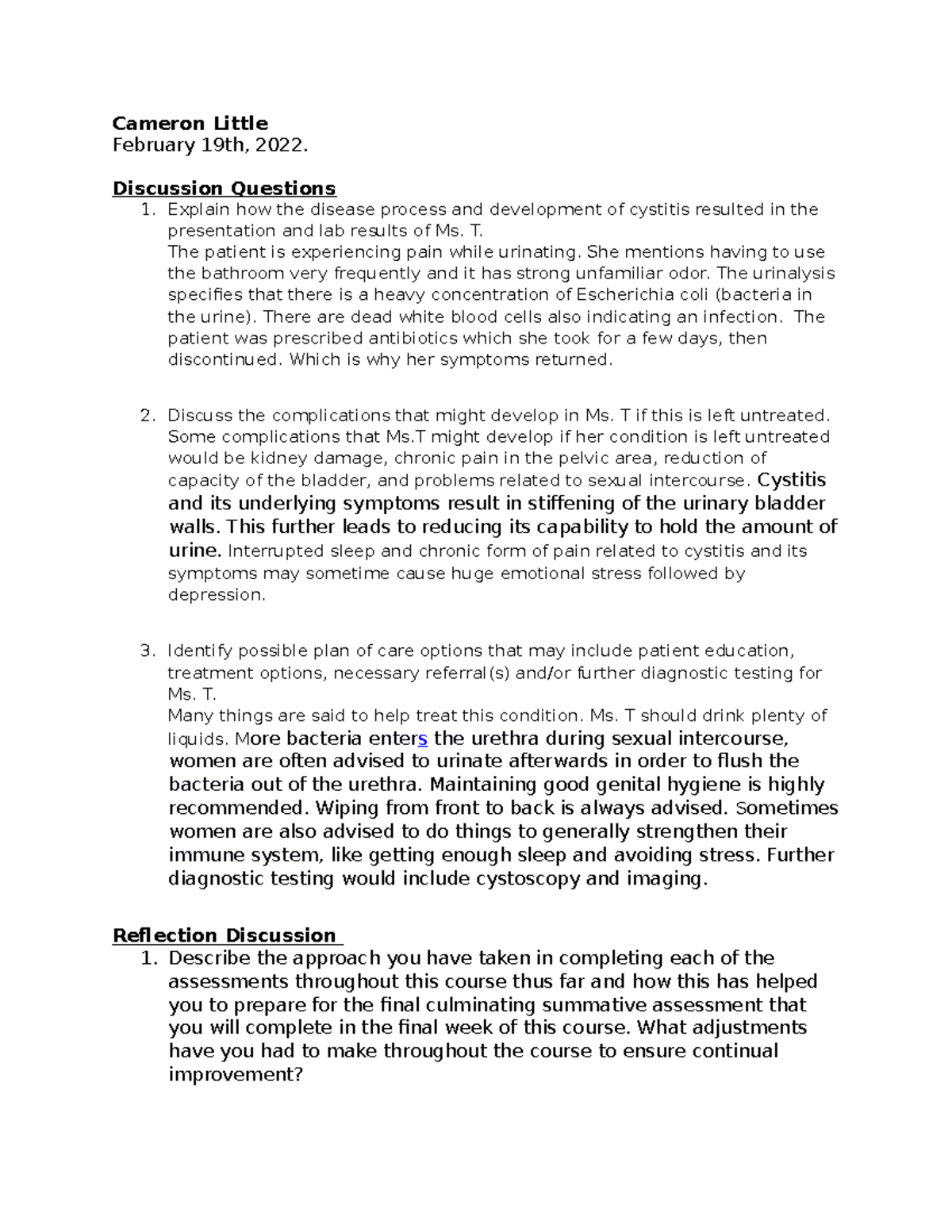 Summative assesment part 2 - Cameron Little February 19th, 2022 ...