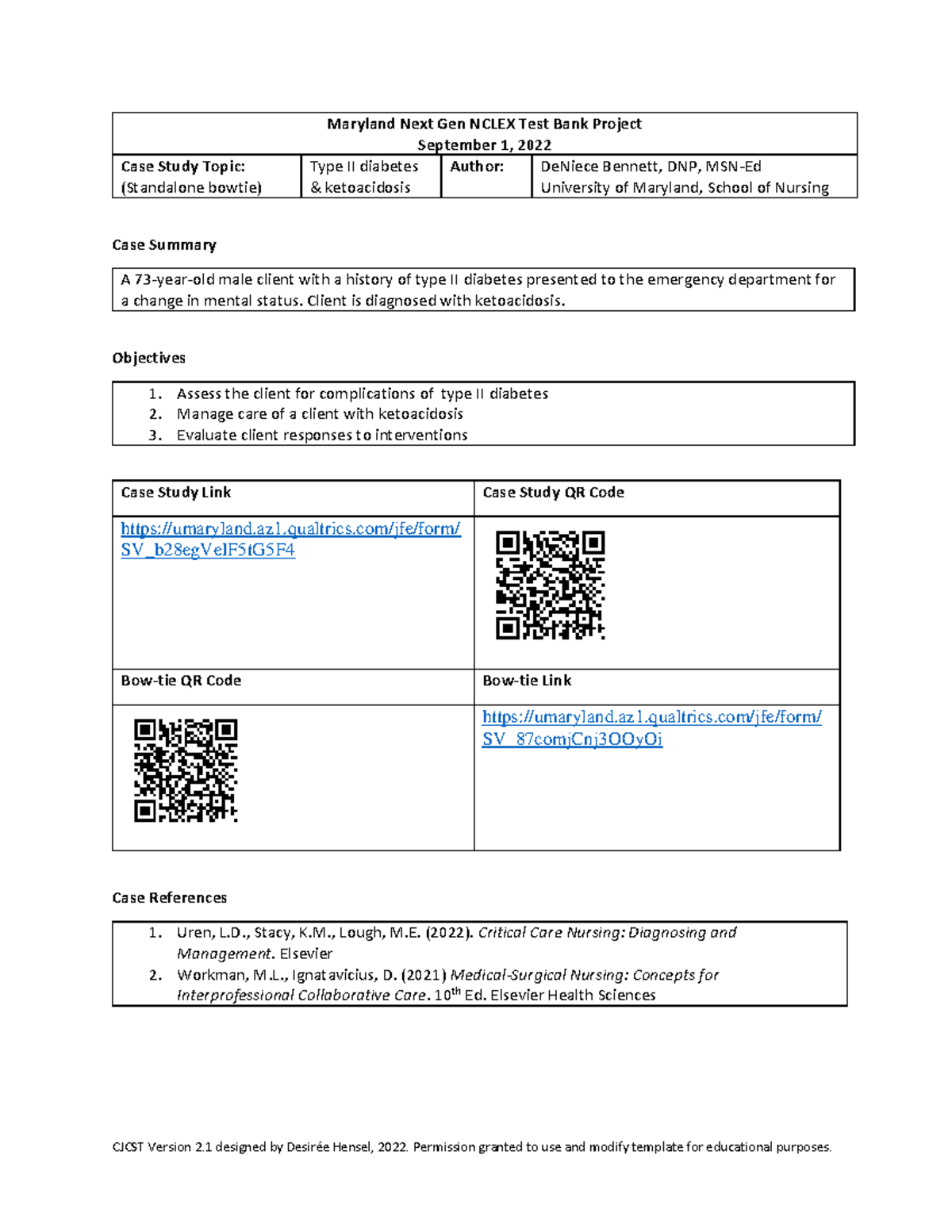 university of maryland nclex case study