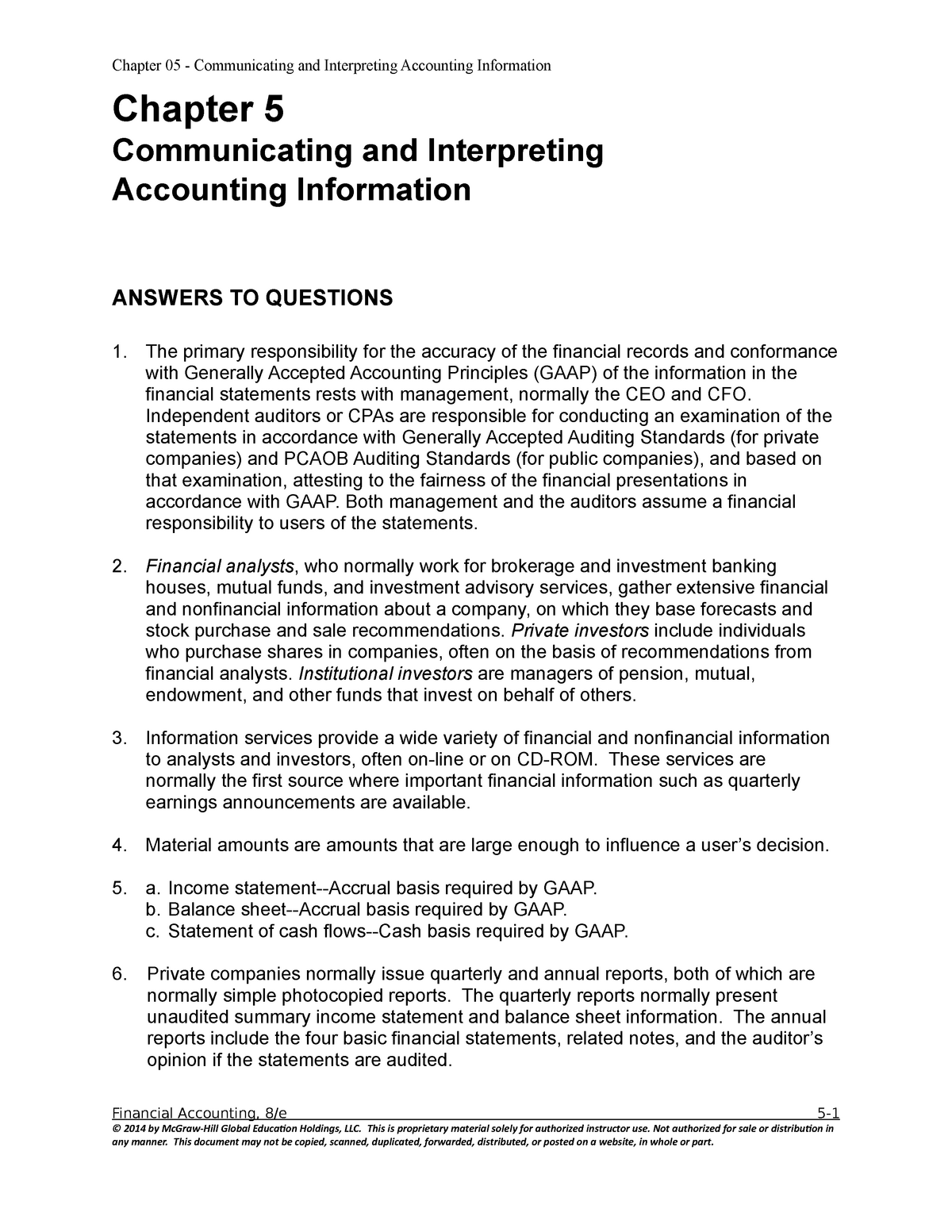 cengage accounting chapter 5 homework answers