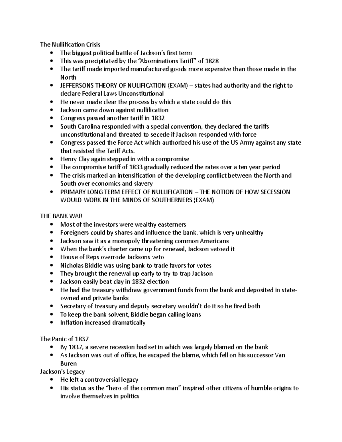 History Notes 11:2 - The Nullification Crisis The biggest political ...