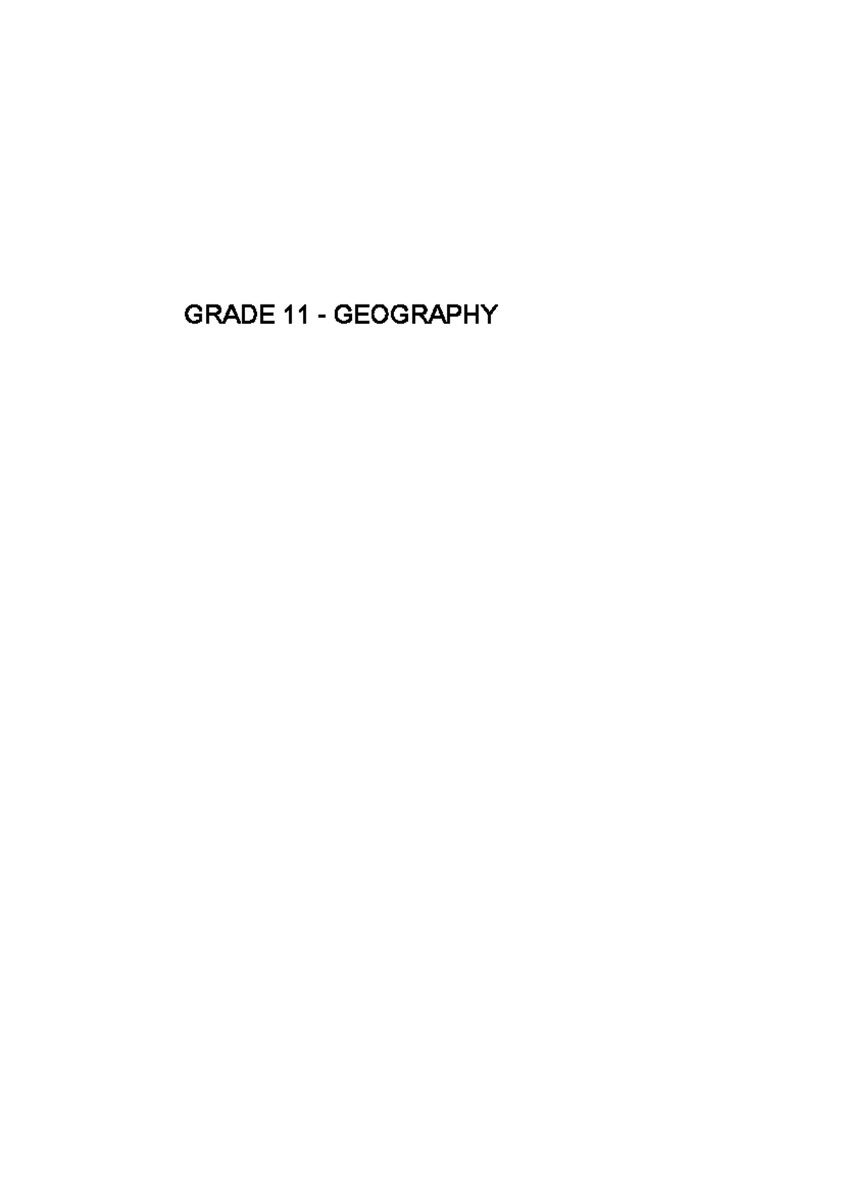 geography research topics for grade 11