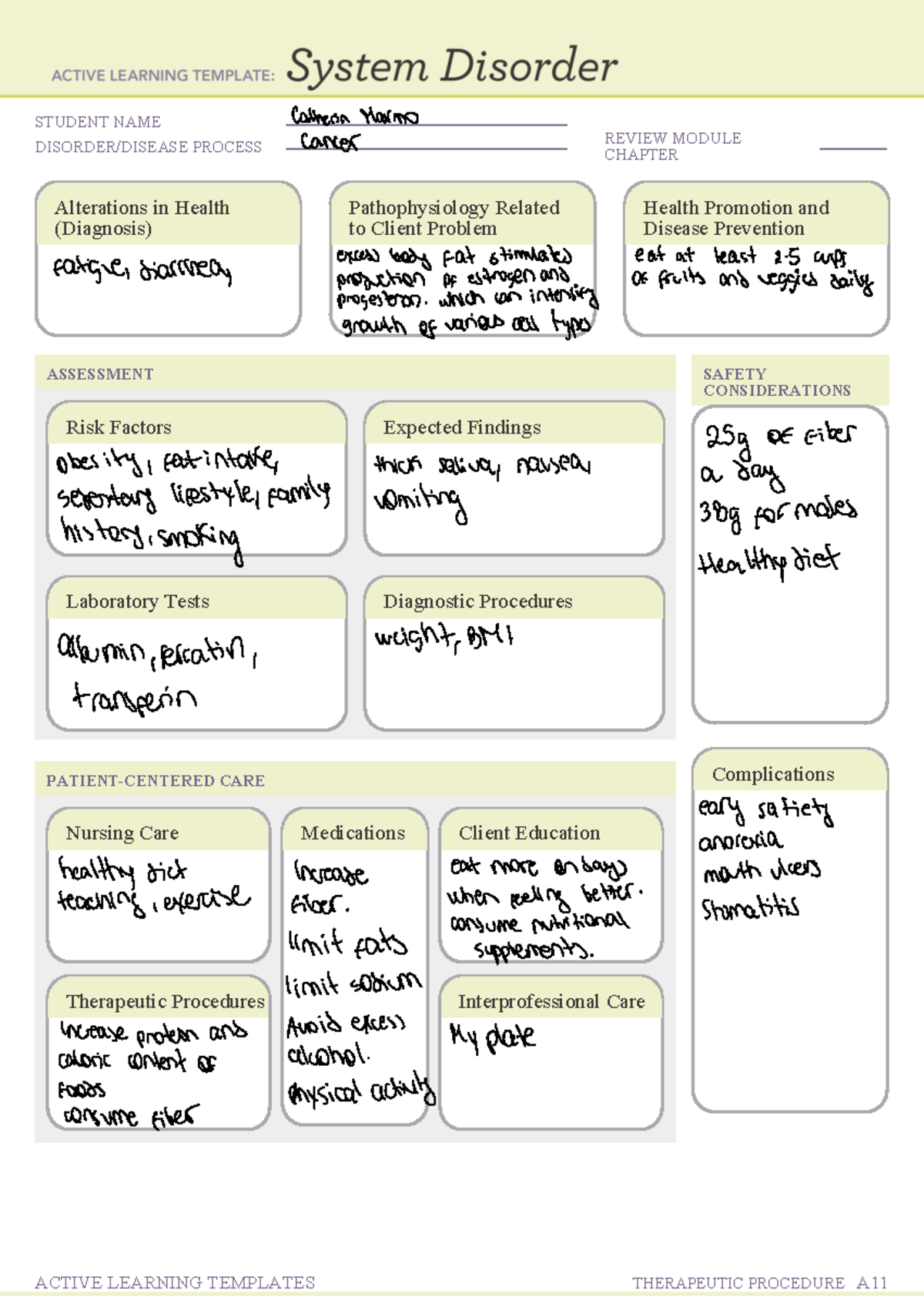 System disorder - STUDENT NAME DISORDER/DISEASE PROCESS REVIEW ...