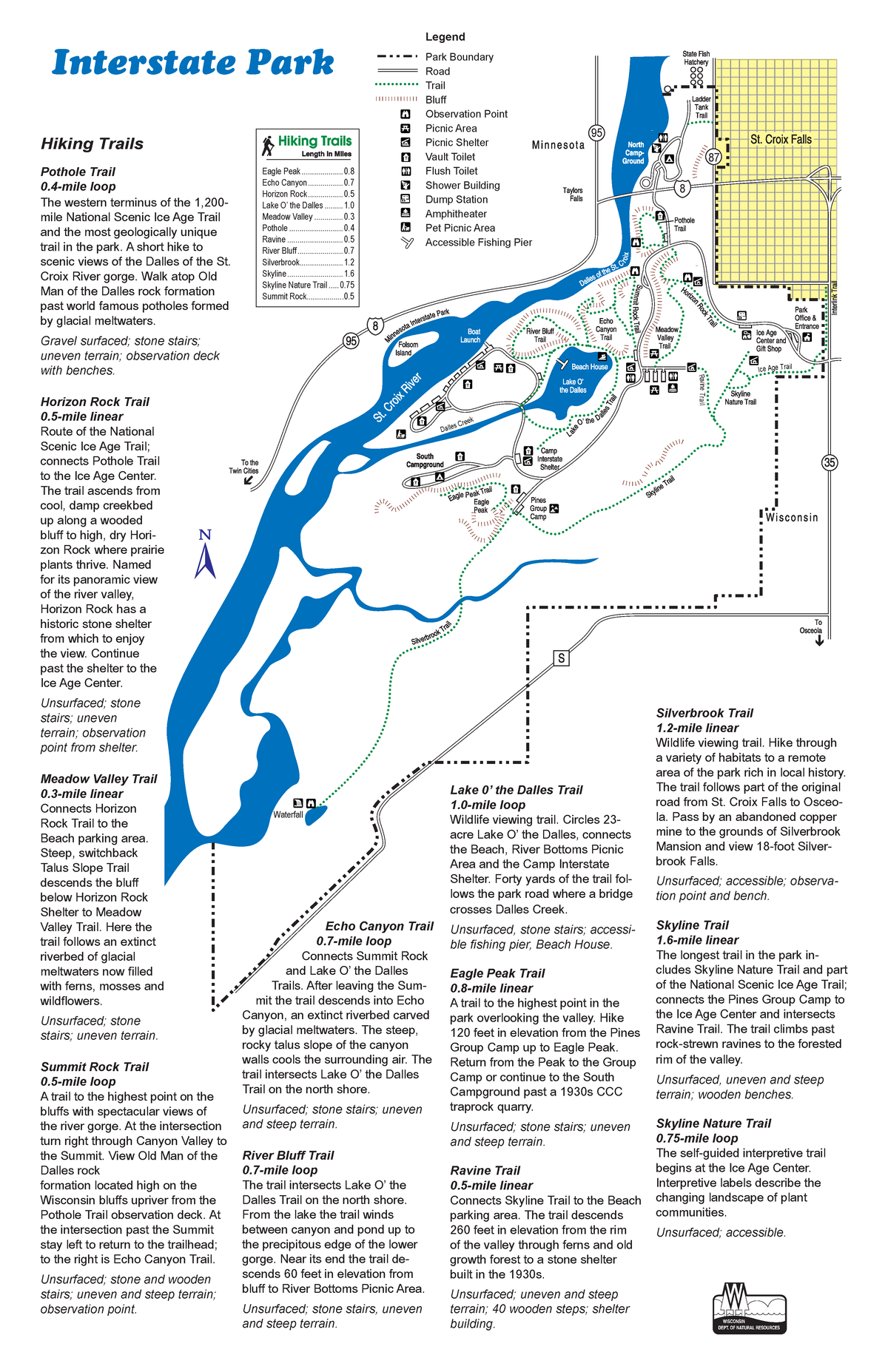 Interstatemap - How to read a map - Interstate Park Rav ine Tra il ...