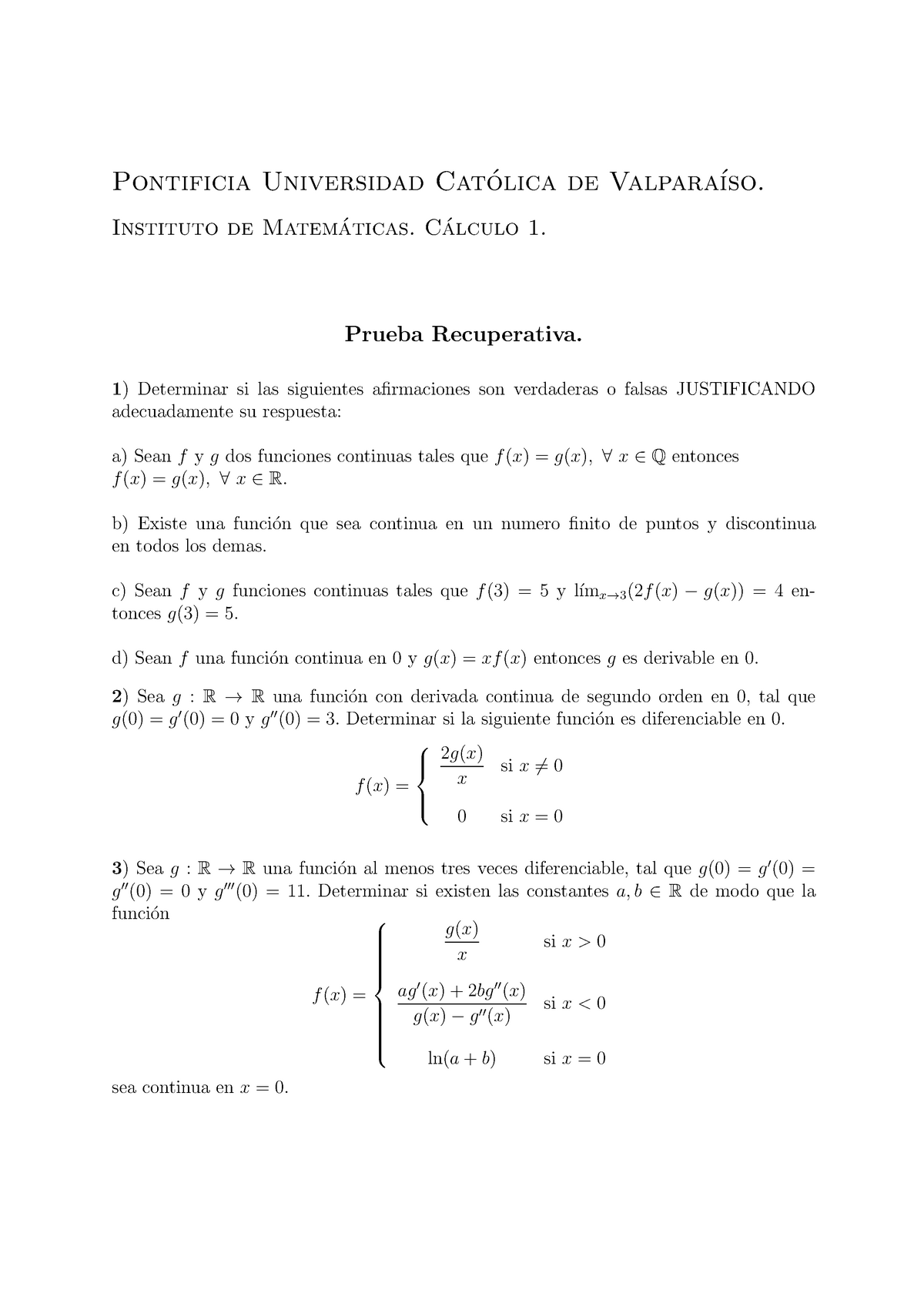 Examen De Muestra/práctica 8 Junio, Preguntas - ´ Lica De Valpara´ıso ...