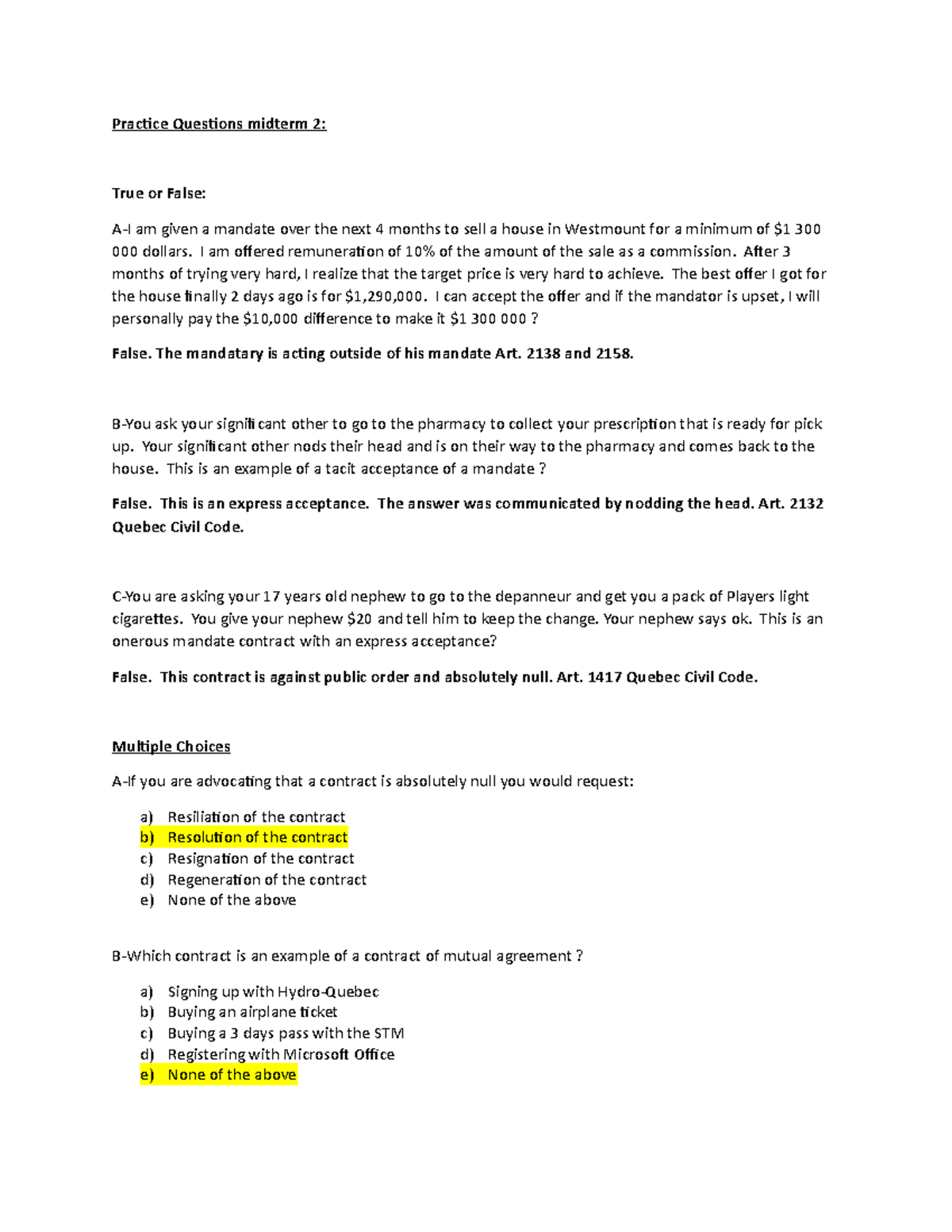Practice Questions midterm 2 with answers - Practice Questions midterm ...