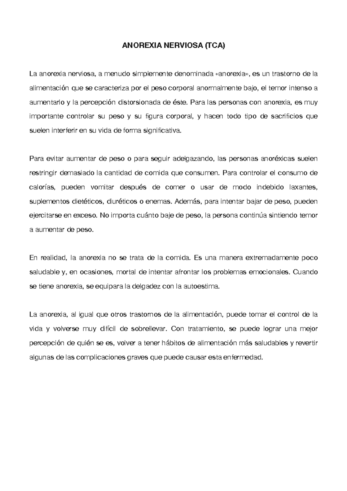 Bajar de peso por nervios