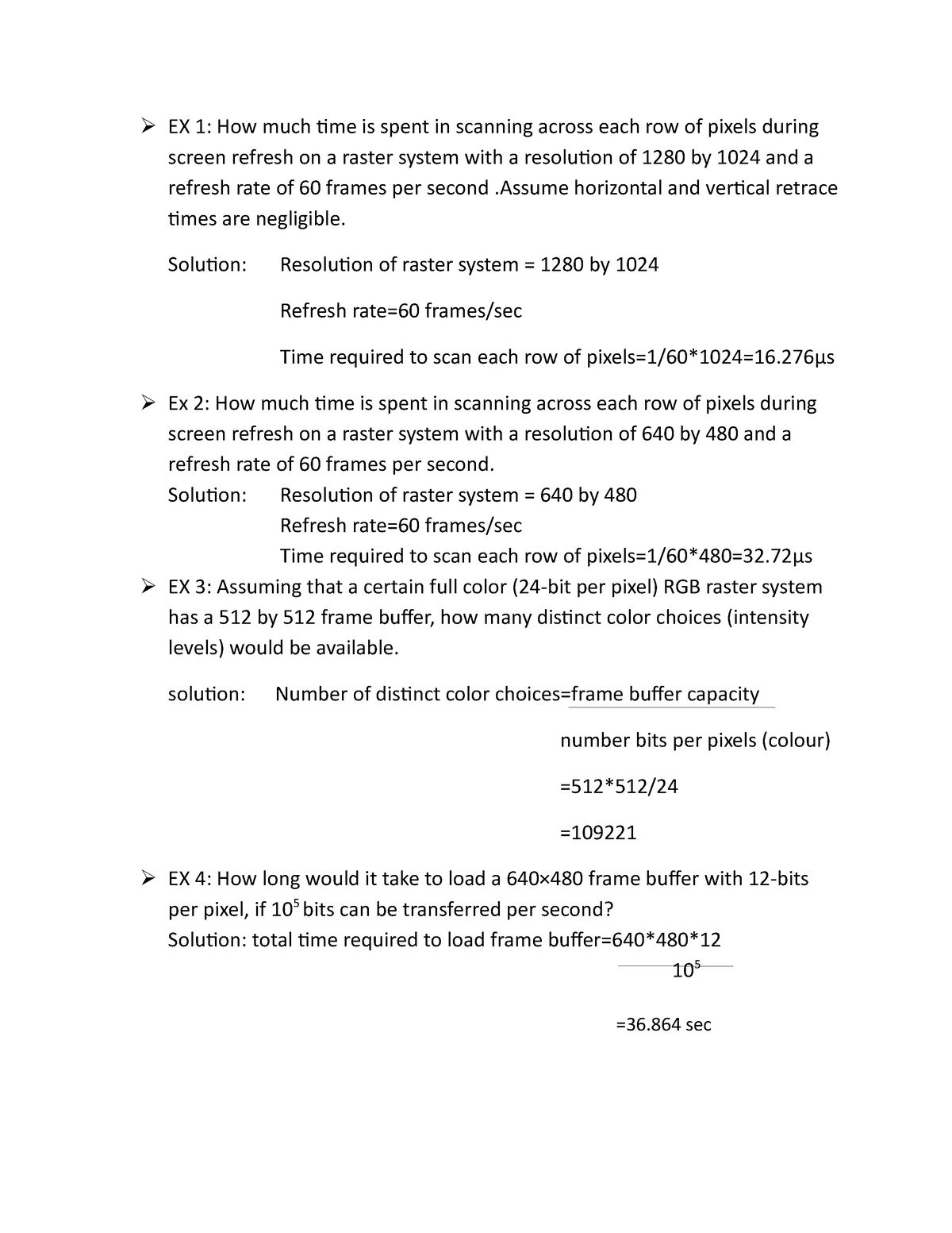 Computer Graphics ALL UNIT 10 Marks - EX 1: How much time is spent in ...