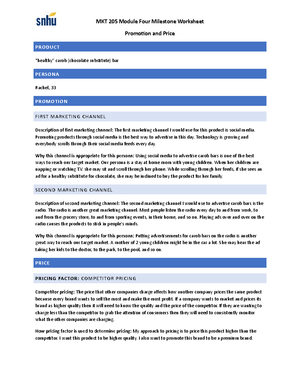 Applied Marketing Strategies MKT-205 Module 2 - MKT 205 Module Two ...