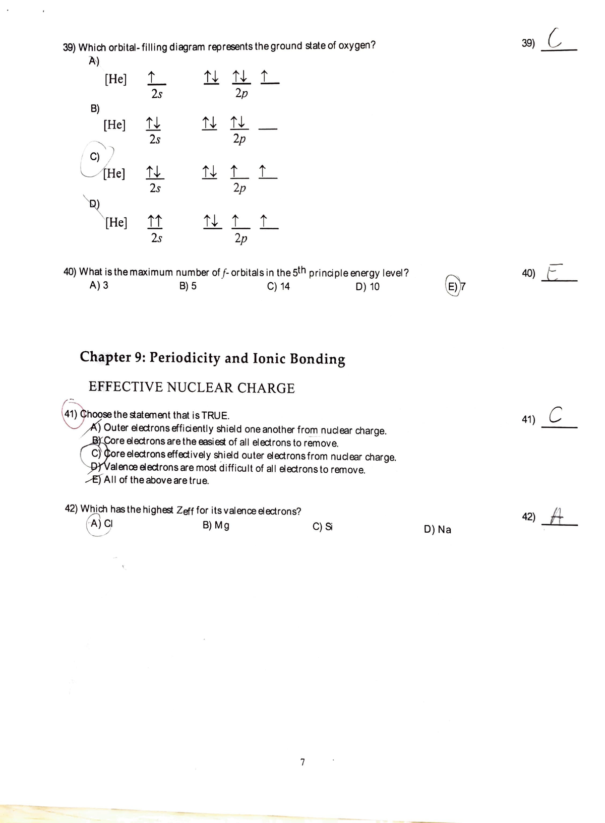 gen chem 1 practice exam - Which orbital-filling diagram represents the ...