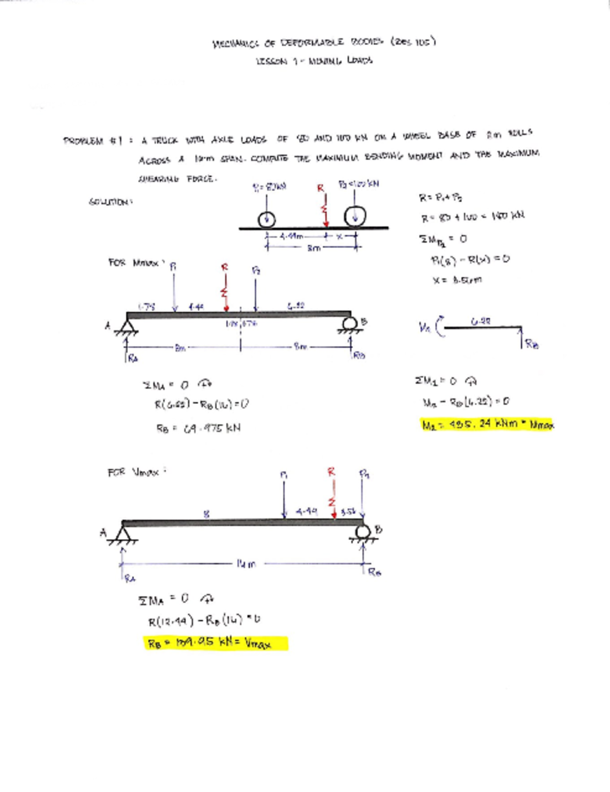 Moving Loads, Flexural Stress, Vertical Shear Stress - Mechanics Of ...