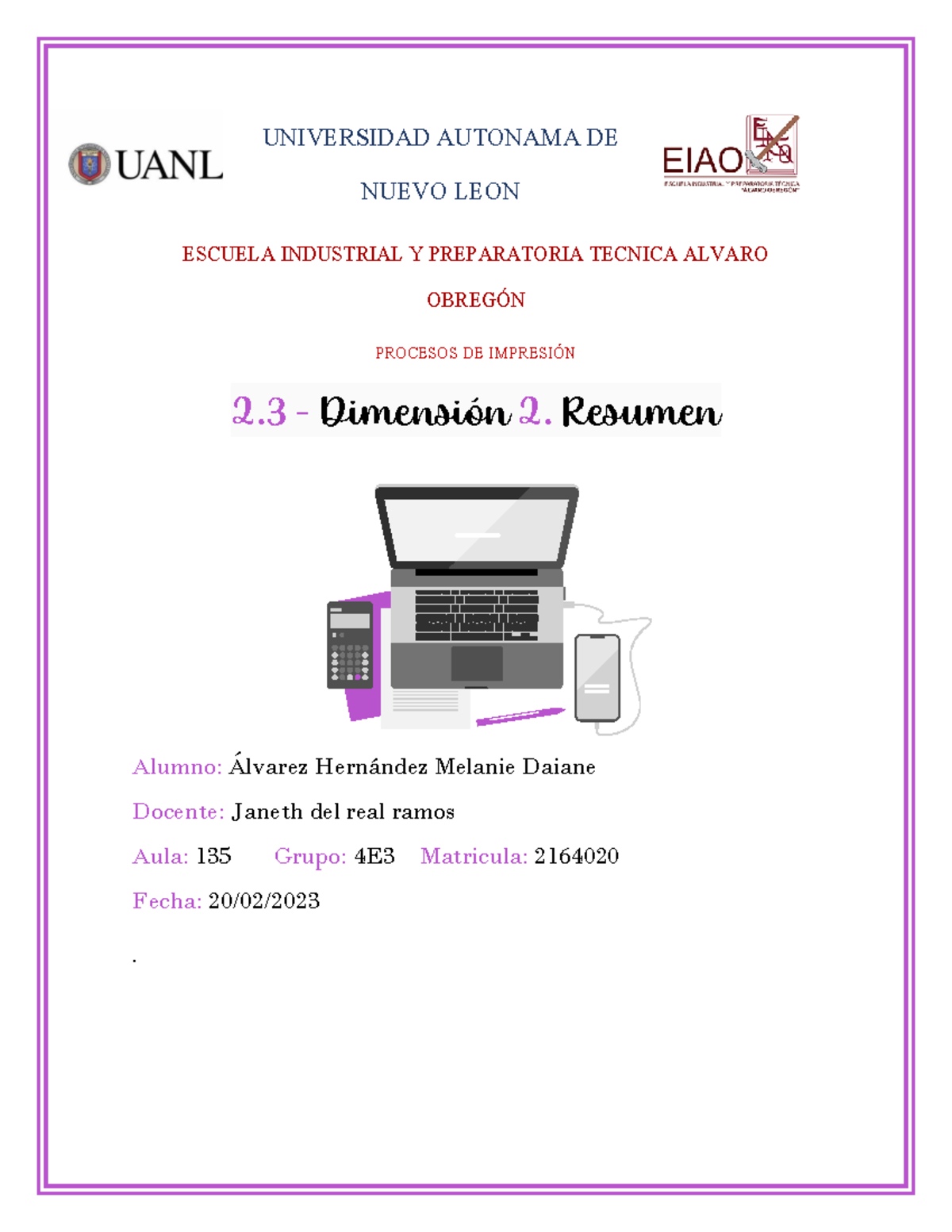 2.3 Dimension 2- Resumen - Procesos de Fermentación - UNIVERSIDAD ...