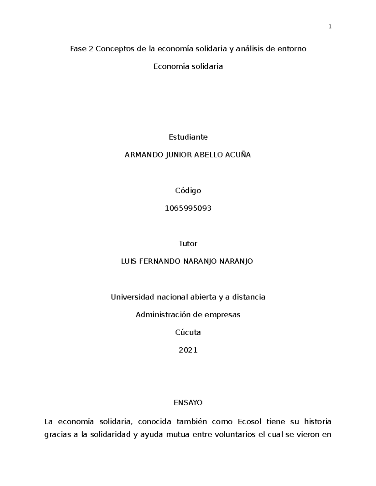 Unidad 1 fase 2 conceptos de la economia solidaria - Fase 2 Conceptos ...