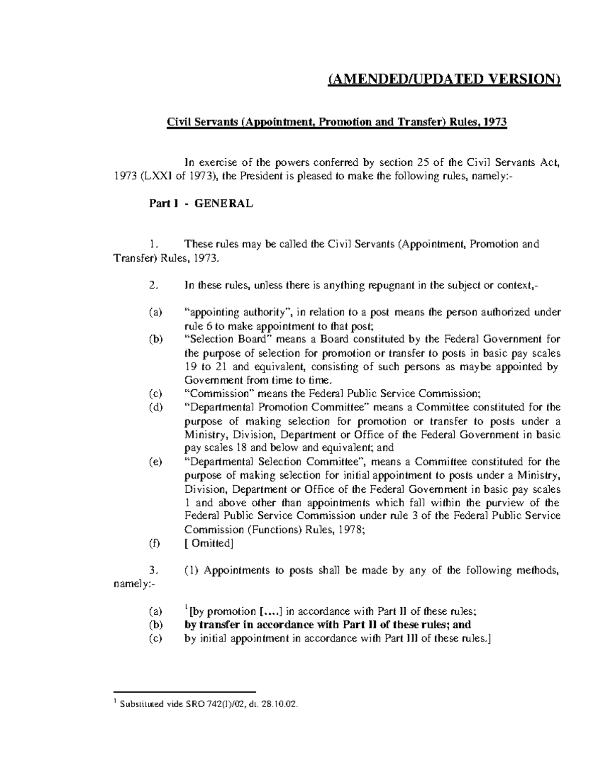 APT Rules 1973 I completed my graduation form MUET (AMENDED/UPDATED