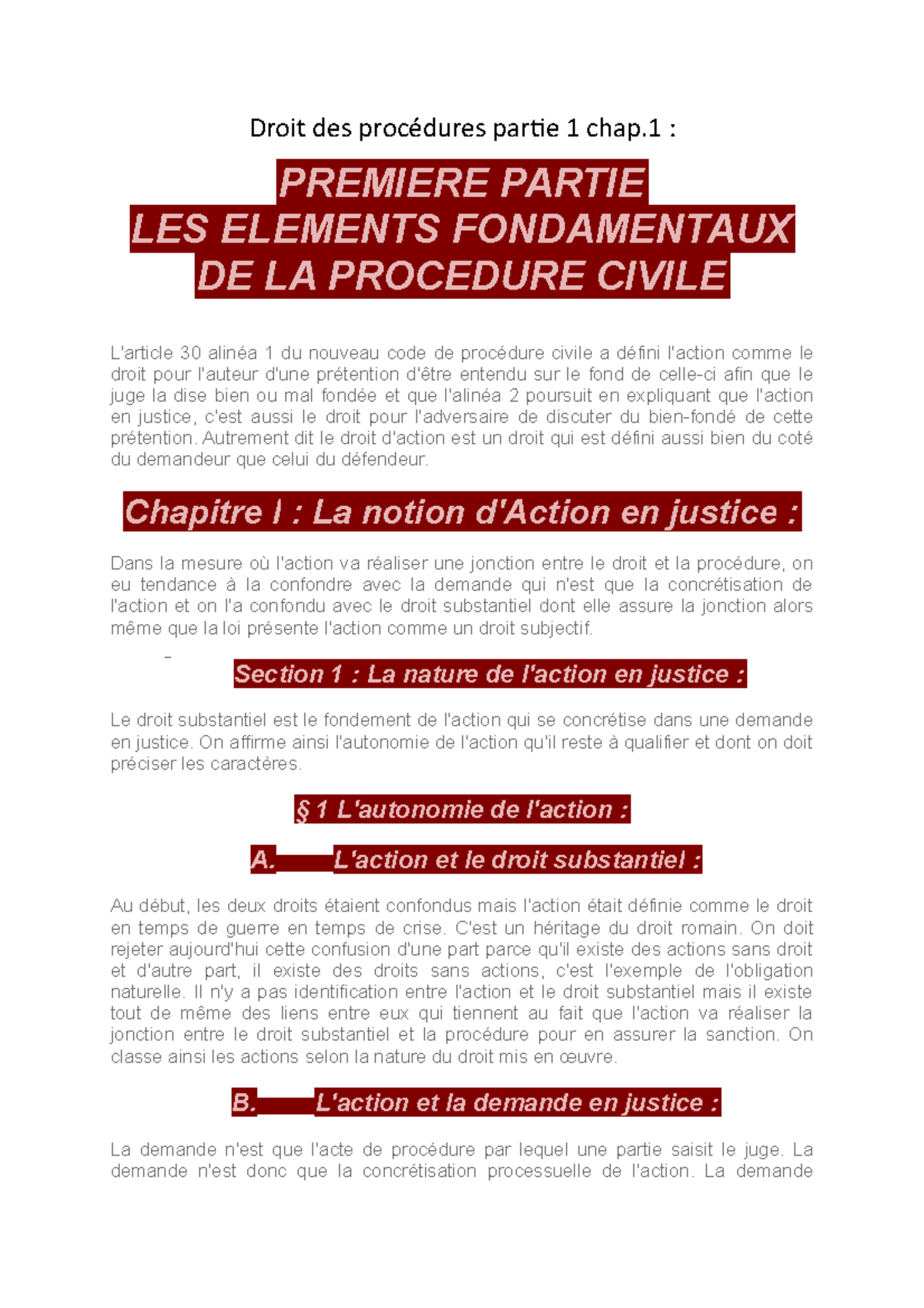 Droit des procédures partie 1 chap1 - Droit des procédures partie 1 ...