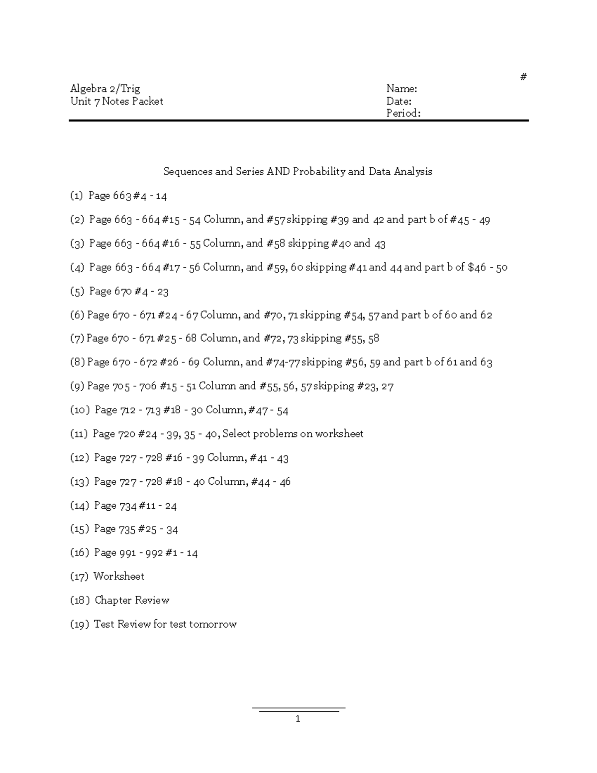 Unit 7 Notes Packet - OHIO BABAY GRONK RIZZ - Algebra 2/Trig Name: Unit ...