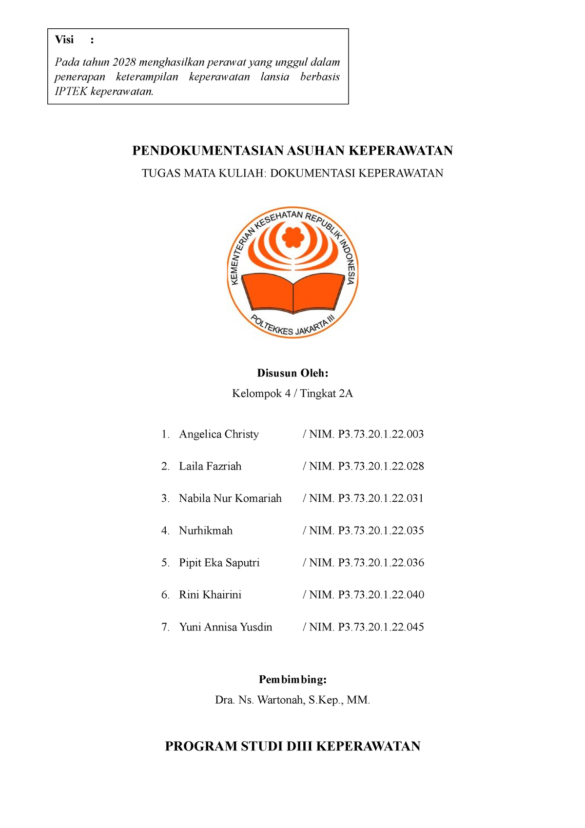 Kelompok 4 - Makalah Pendokumentasian Asuhan Keperawatan ...