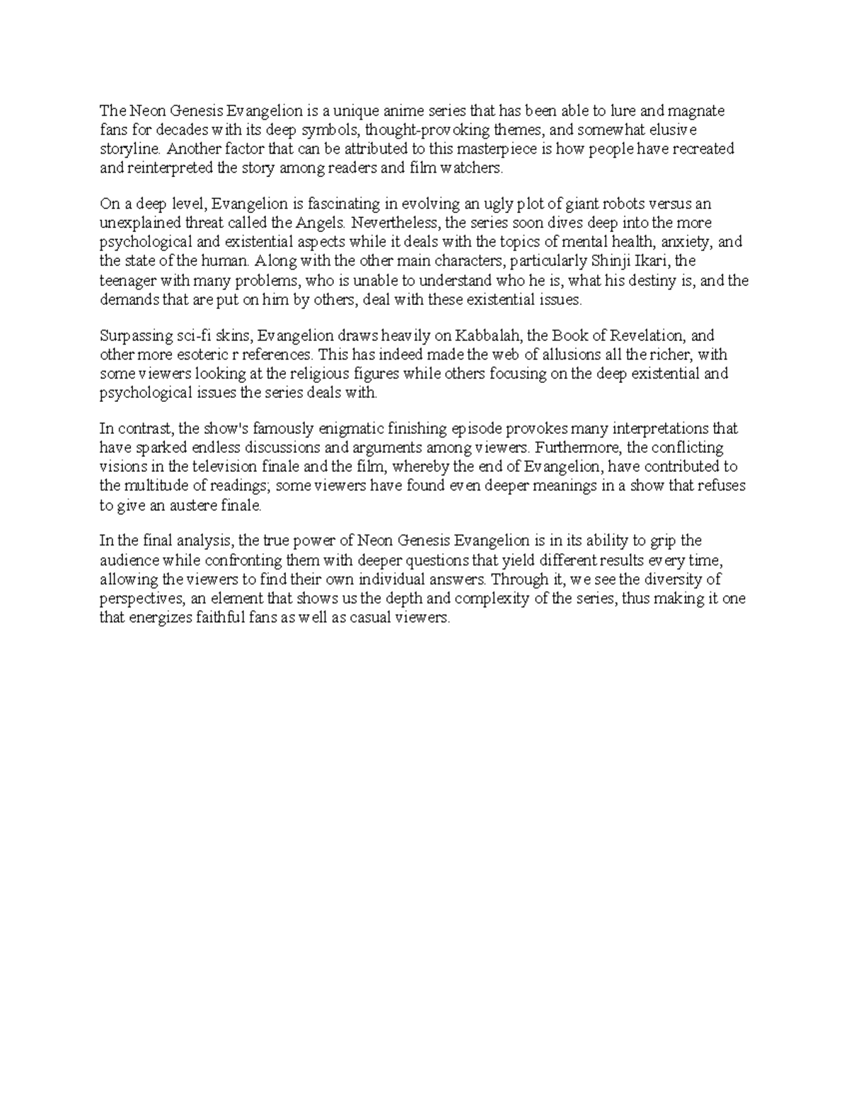 Untitled document.edited (17) - The Neon Genesis Evangelion is a unique ...