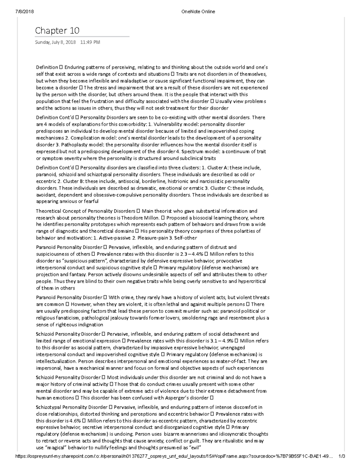 Chap 10 notes crim mental - 7/8/2018 OneNote Online Chapter 10 Sunday ...