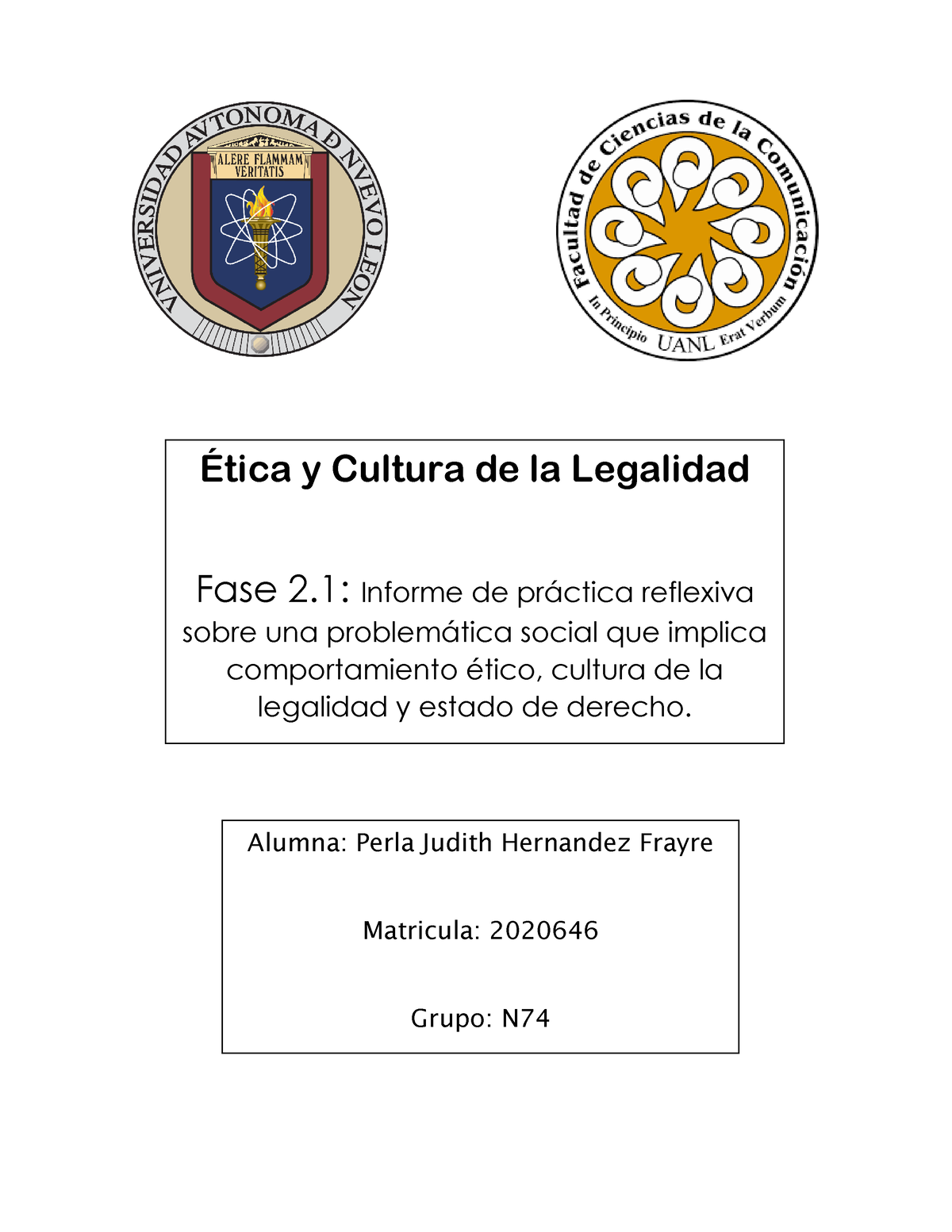 Evidencia 2. Práctica Reflexiva - .. Y Cultura De La Legalidad Fase 2 ...